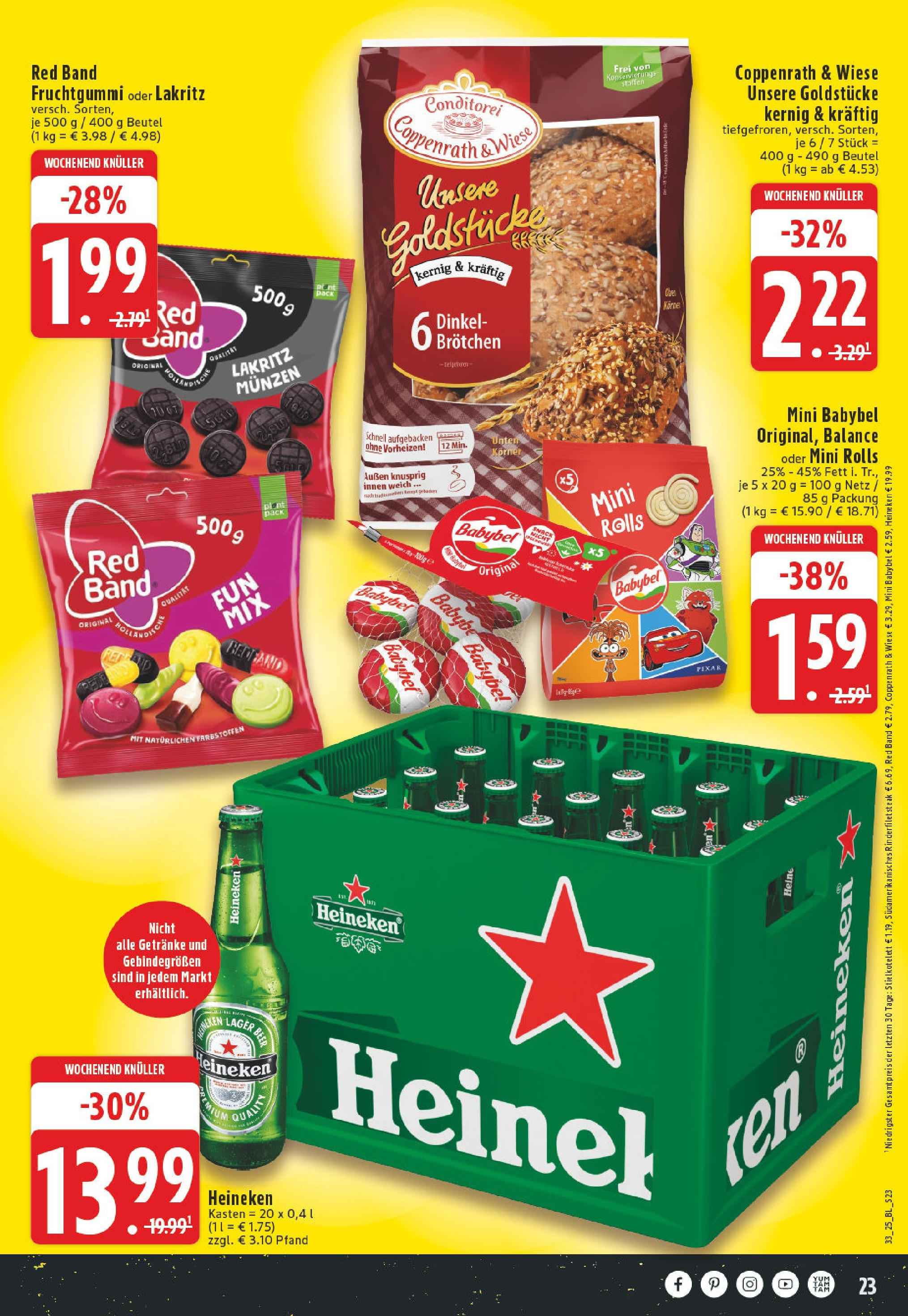 Edeka prospekt Alfter-Witterschlick (ab 10.08.2025) » Angebote Online | Seite: 23 | Produkte: Rinderfilet, Heineken, Babybel, Steak Edeka prospekt Alfter-Witterschlick (ab 10.08.2025) » Angebote Online | Seite: 23 | Produkte: Rinderfilet, Heineken, Babybel, Steak