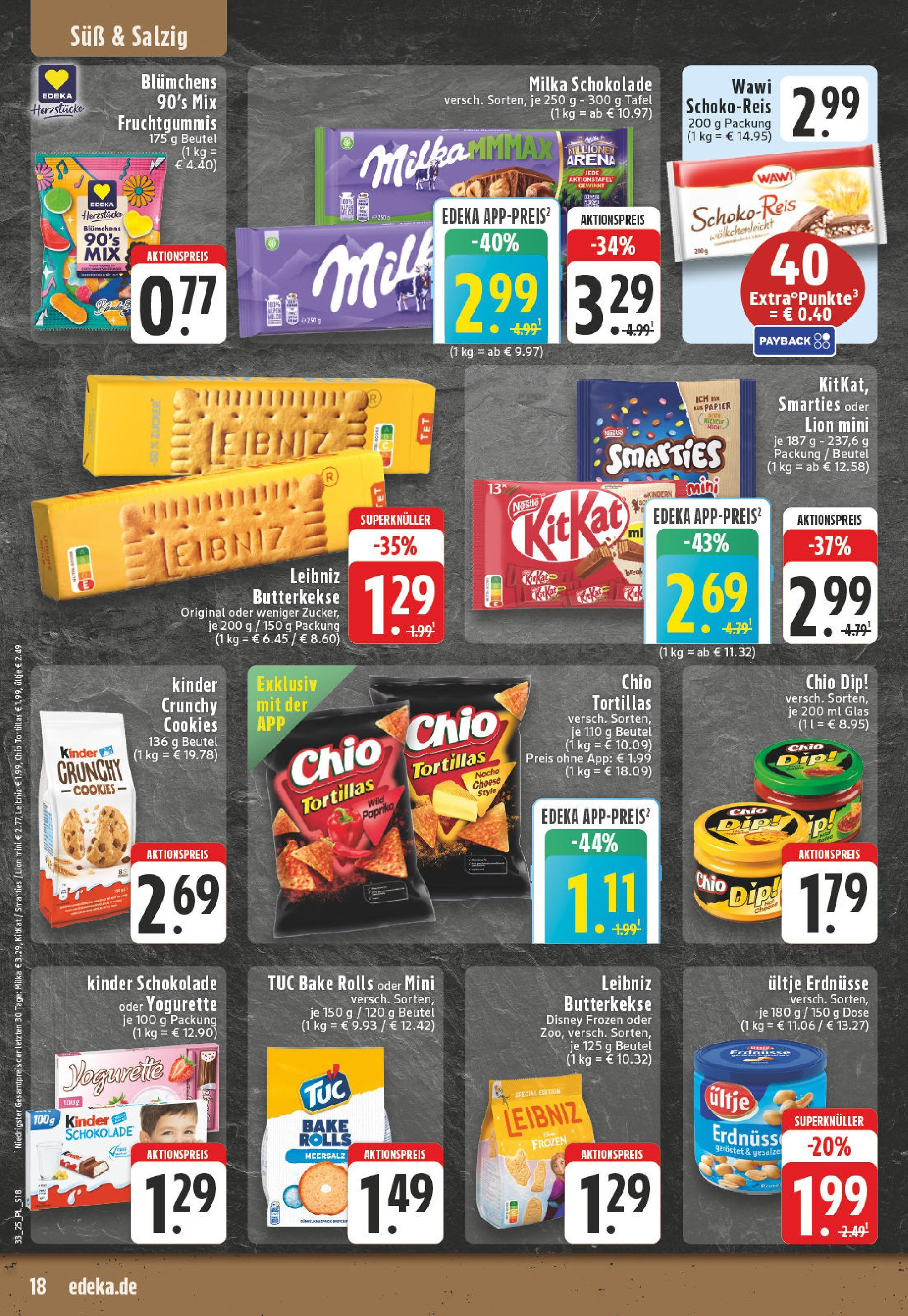Edeka prospekt Titz	 (ab 11.08.2025) » Angebote Online | Seite: 18 | Produkte: Kinder schokolade, Butter, Yogurette, Schokolade