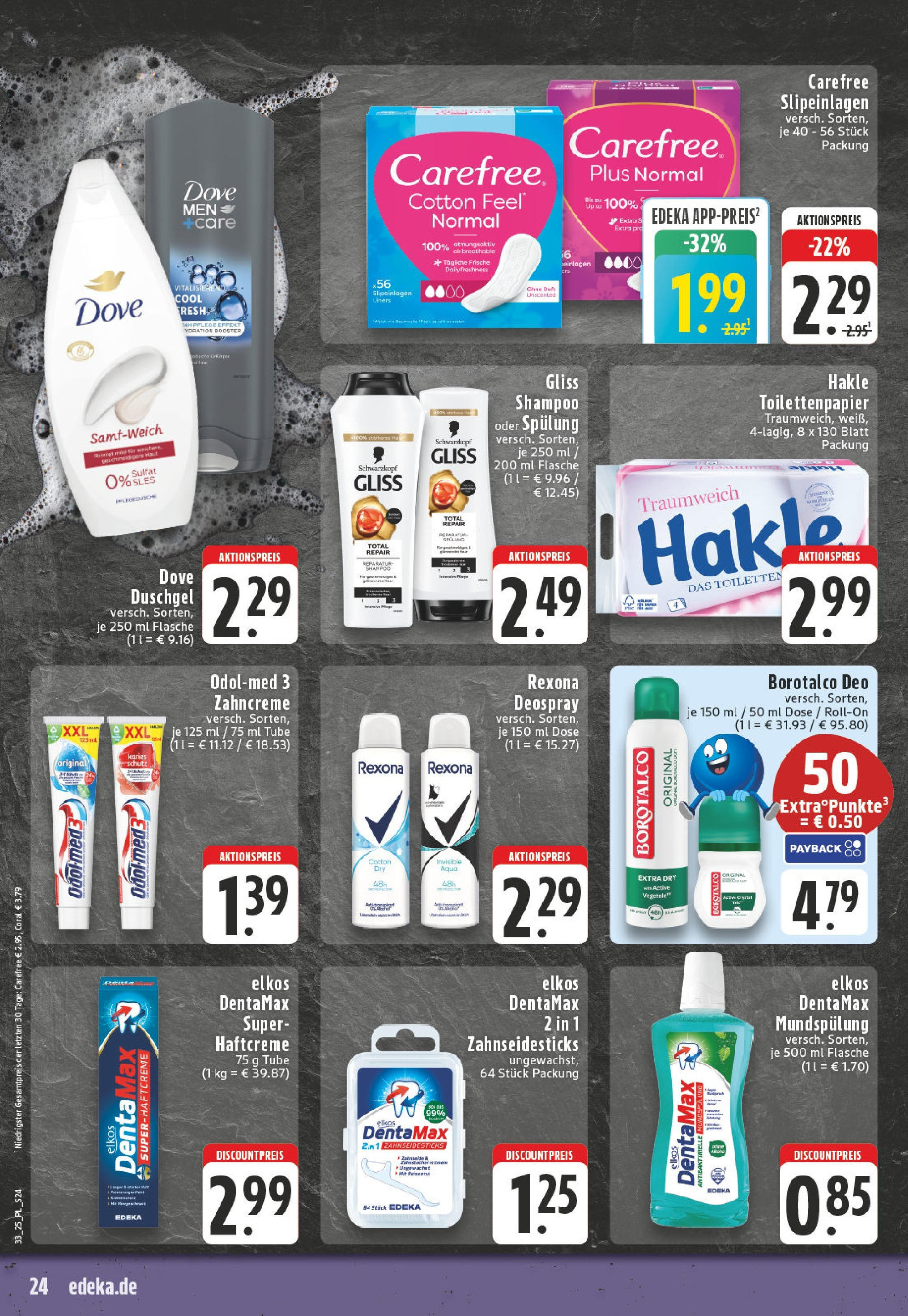 Edeka prospekt Titz	 (ab 11.08.2025) » Angebote Online | Seite: 24 | Produkte: Shampoo, Spülung, Deodorant, Shower Gel