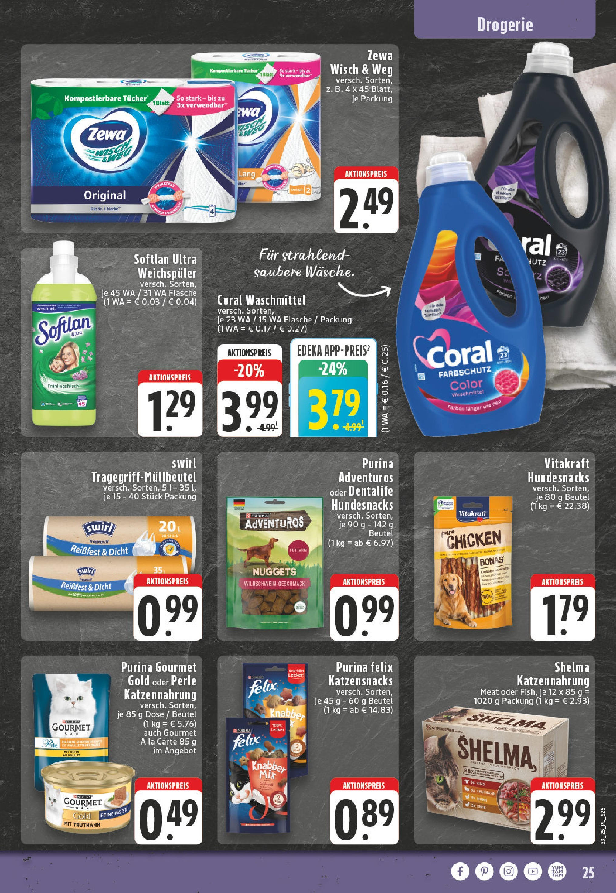 Edeka prospekt Titz	 (ab 11.08.2025) » Angebote Online | Seite: 25 | Produkte: Coral, Waschmittel, Purina gourmet gold, Ente