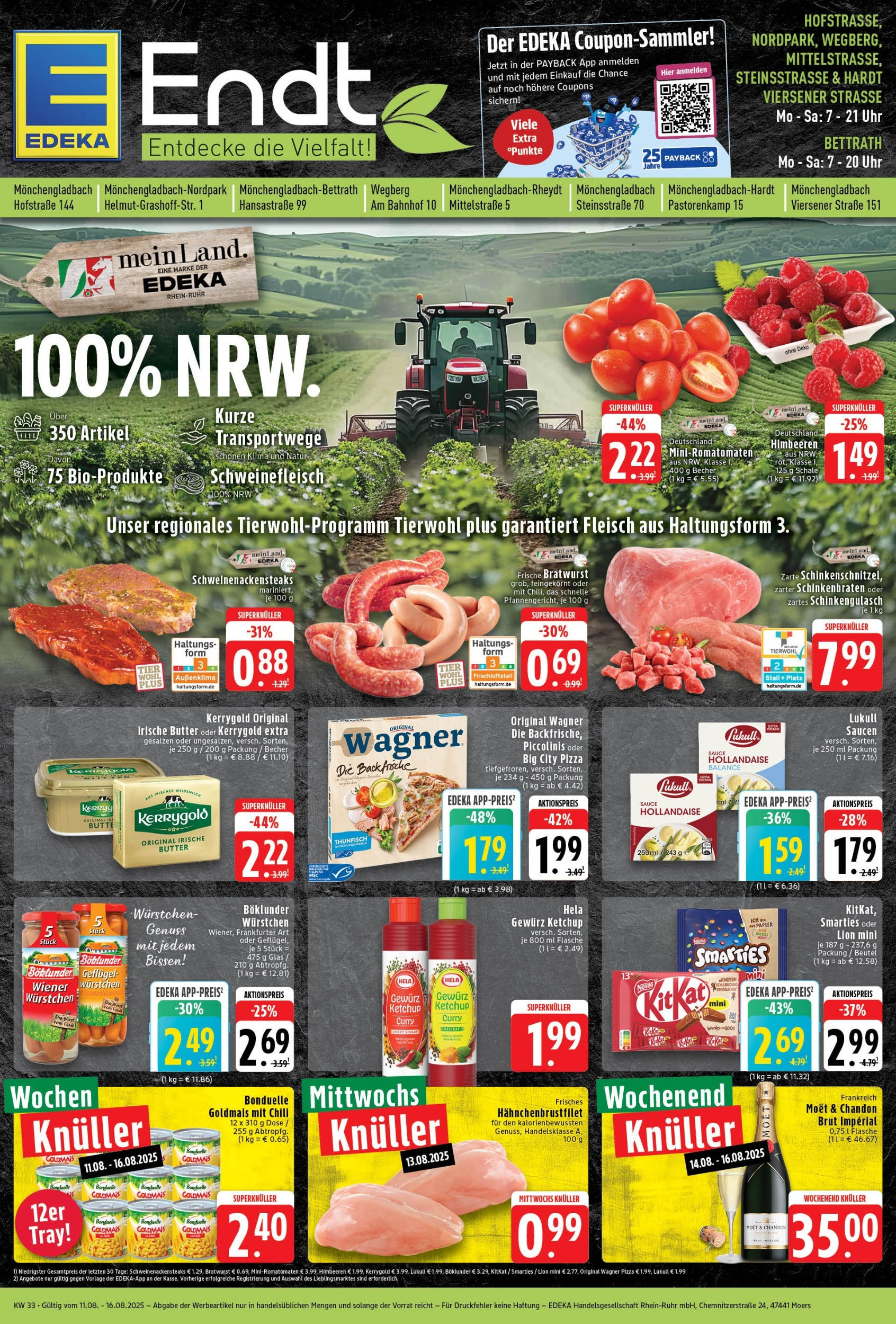 Edeka prospekt Mönchengladbach	 (ab 11.08.2025) » Angebote Online | Seite: 1 | Produkte: Thunfisch, Wagner pizza, Pizza, Fleisch