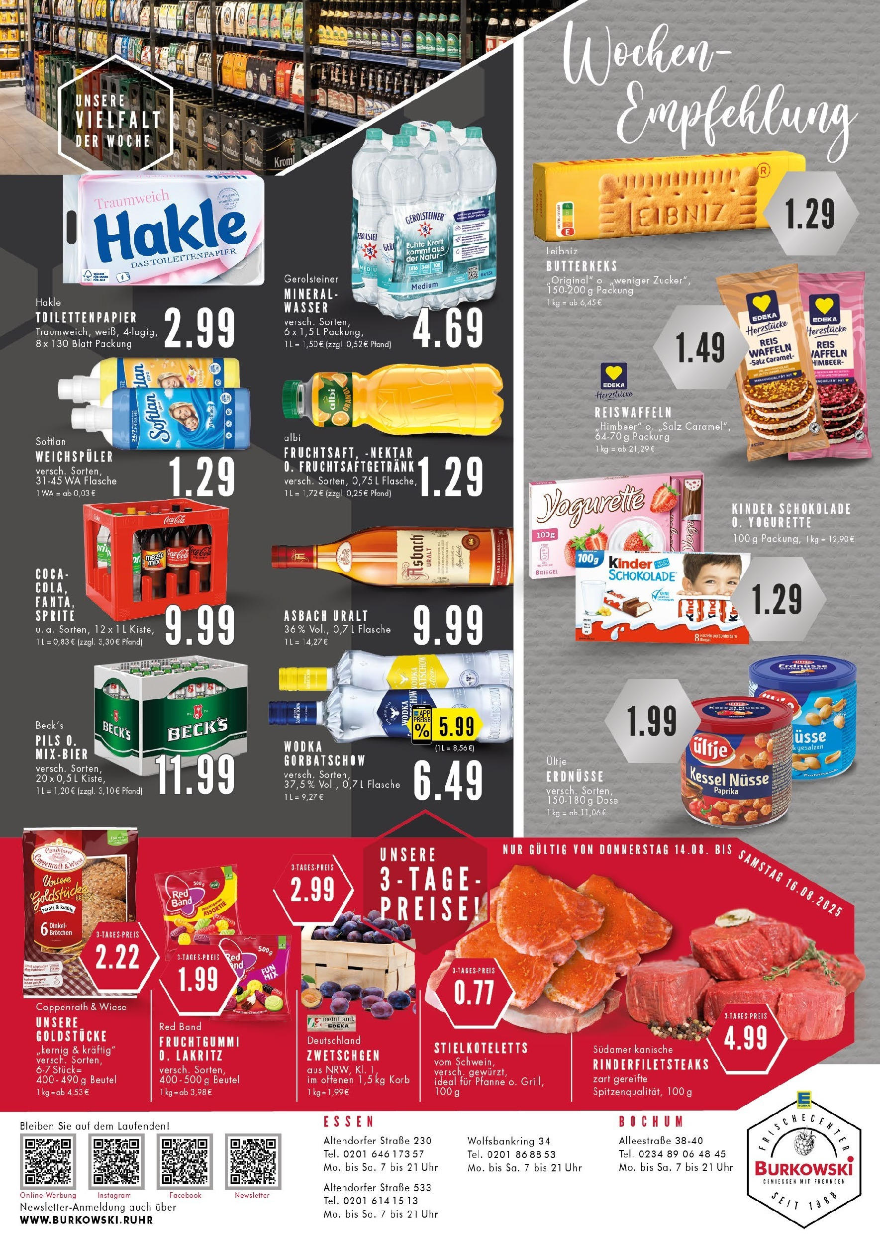 Edeka prospekt Essen (ab 11.08.2025) » Angebote Online | Seite: 8 | Produkte: Ultje erdnusse, Pils, Waffeln, Salz Edeka prospekt Essen (ab 11.08.2025) » Angebote Online | Seite: 8 | Produkte: Ultje erdnusse, Pils, Waffeln, Salz