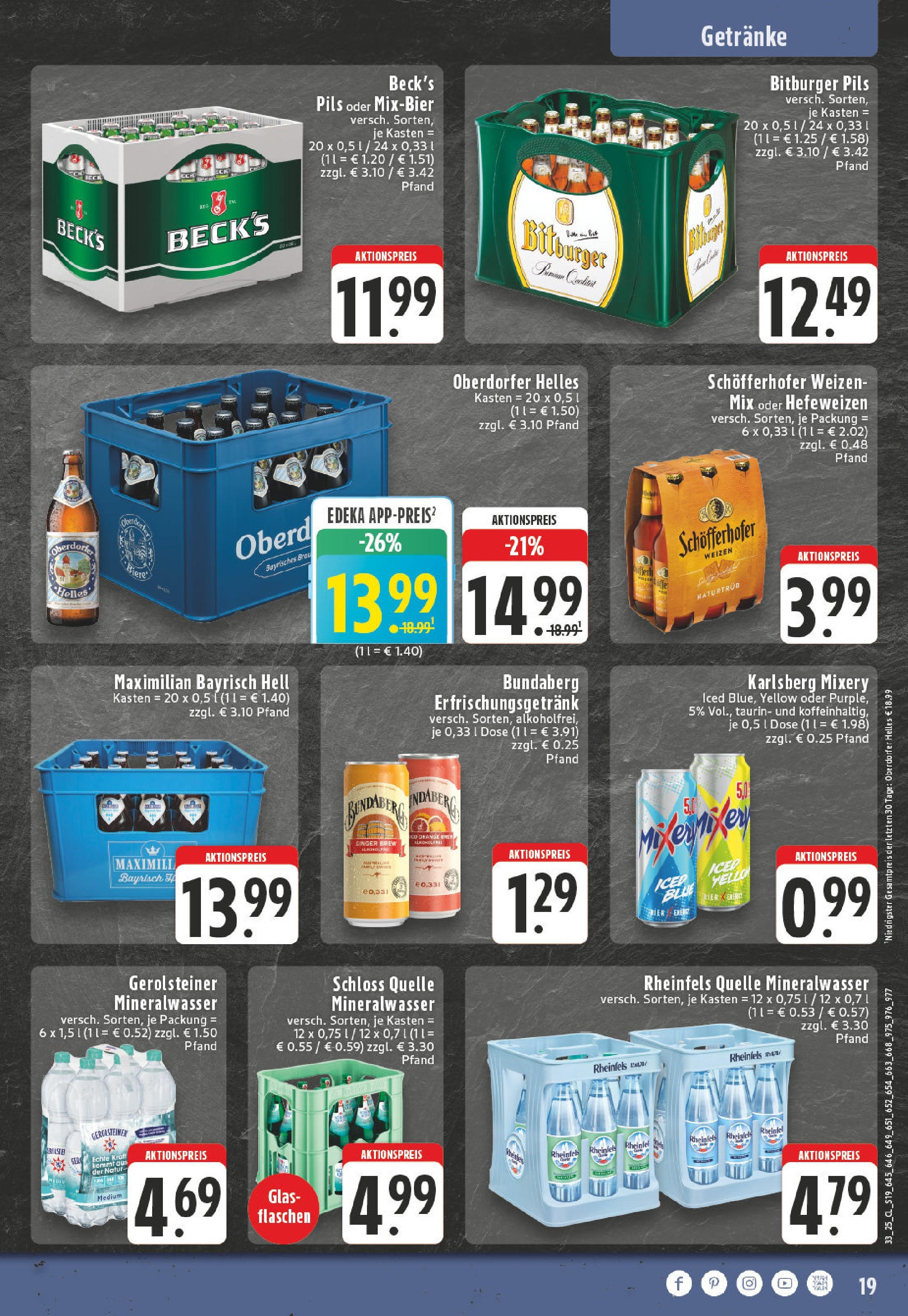 Edeka prospekt Düsseldorf - Bilk (ab 11.08.2025) » Angebote Online | Seite: 19 | Produkte: Pils, Mineralwasser, Mixery, Gerolsteiner Edeka prospekt Düsseldorf - Bilk (ab 11.08.2025) » Angebote Online | Seite: 19 | Produkte: Pils, Mineralwasser, Mixery, Gerolsteiner