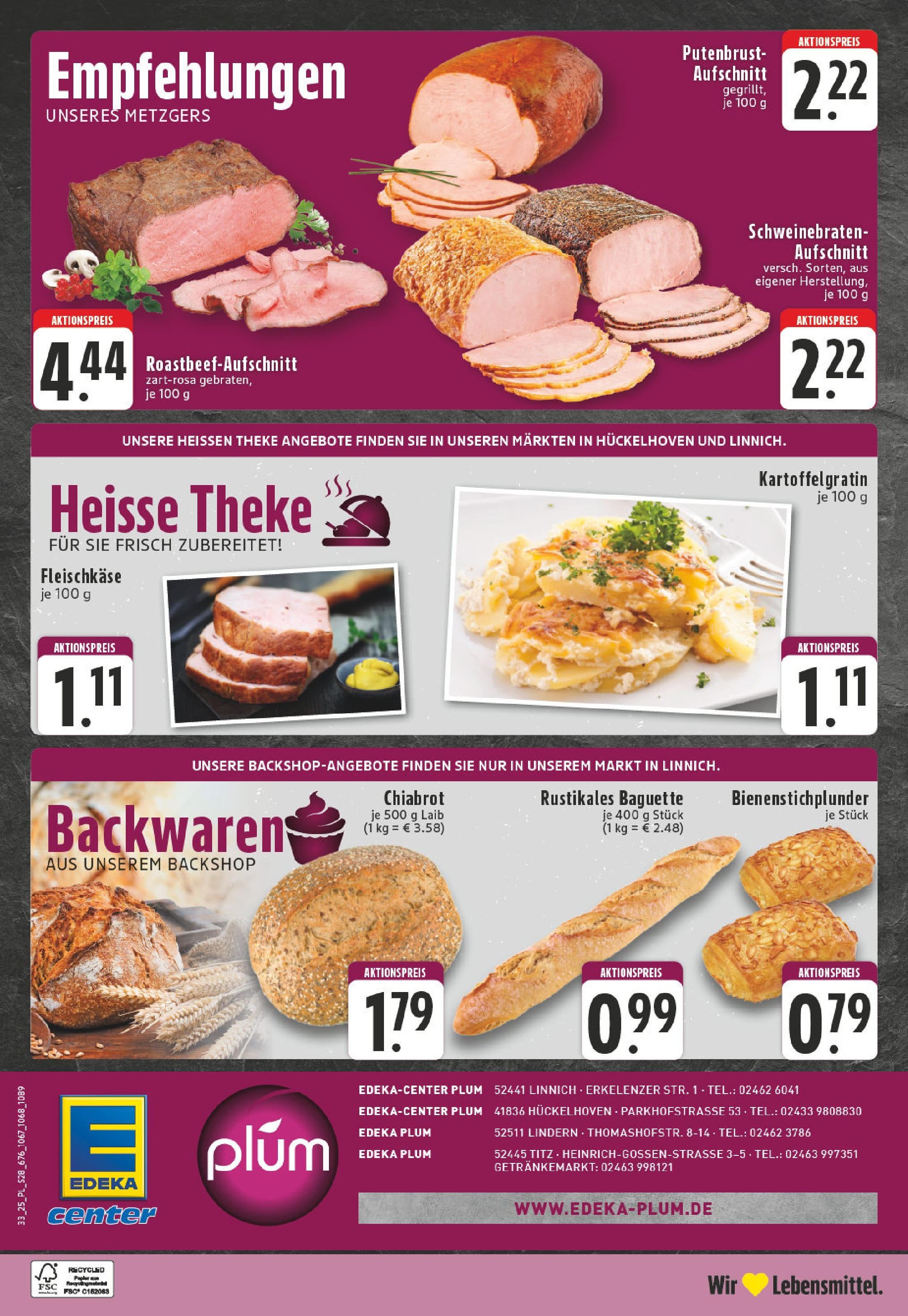 Edeka prospekt Titz	 (ab 11.08.2025) » Angebote Online | Seite: 28 | Produkte: Theke, Baguette