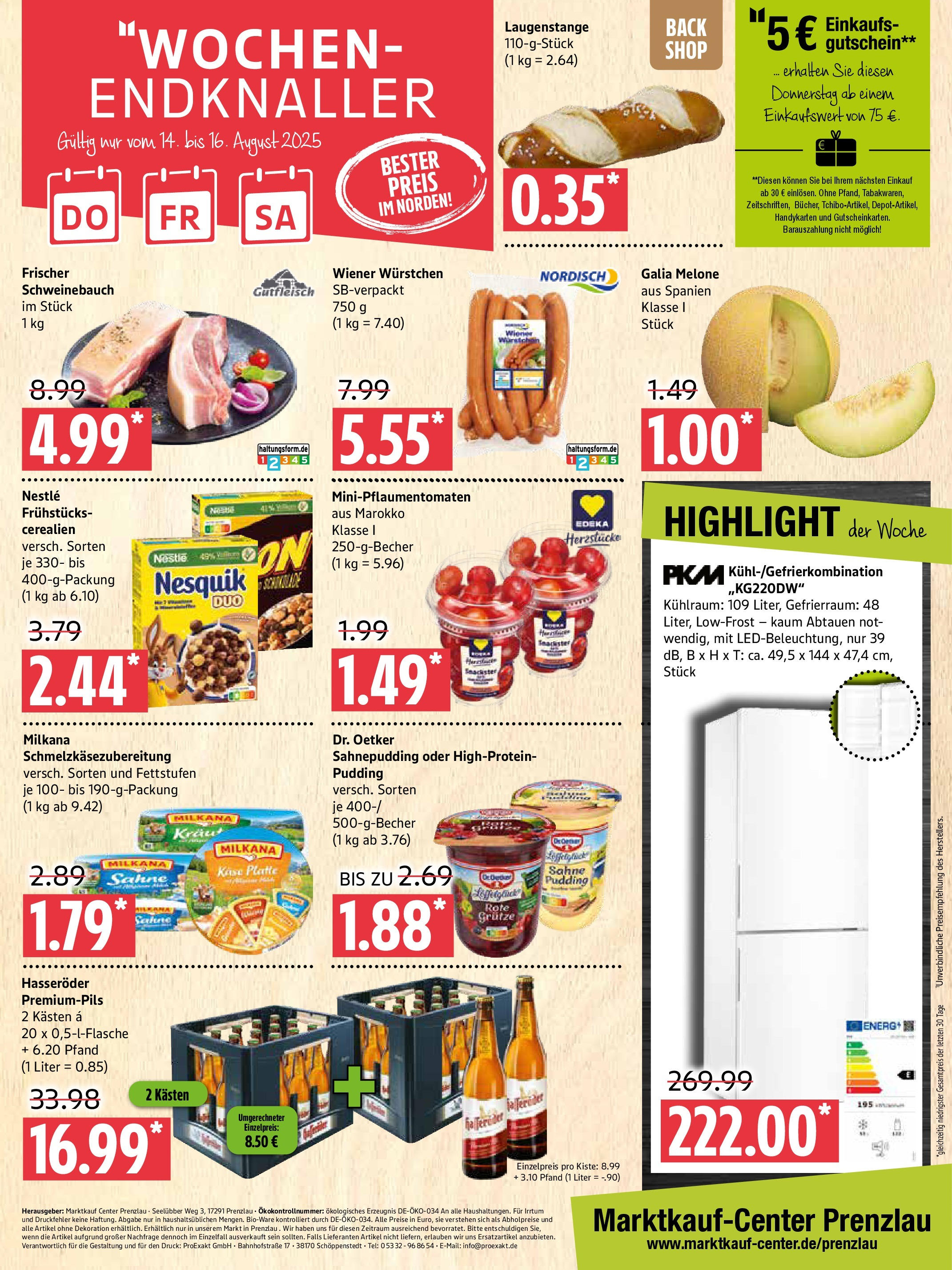 Marktkauf - Marktkauf: Wochenangebote (ab 11.08.2025) » Angebote online | Seite: 12 | Produkte: Wiener wurstchen, Schweinebauch, Pudding, Kraut