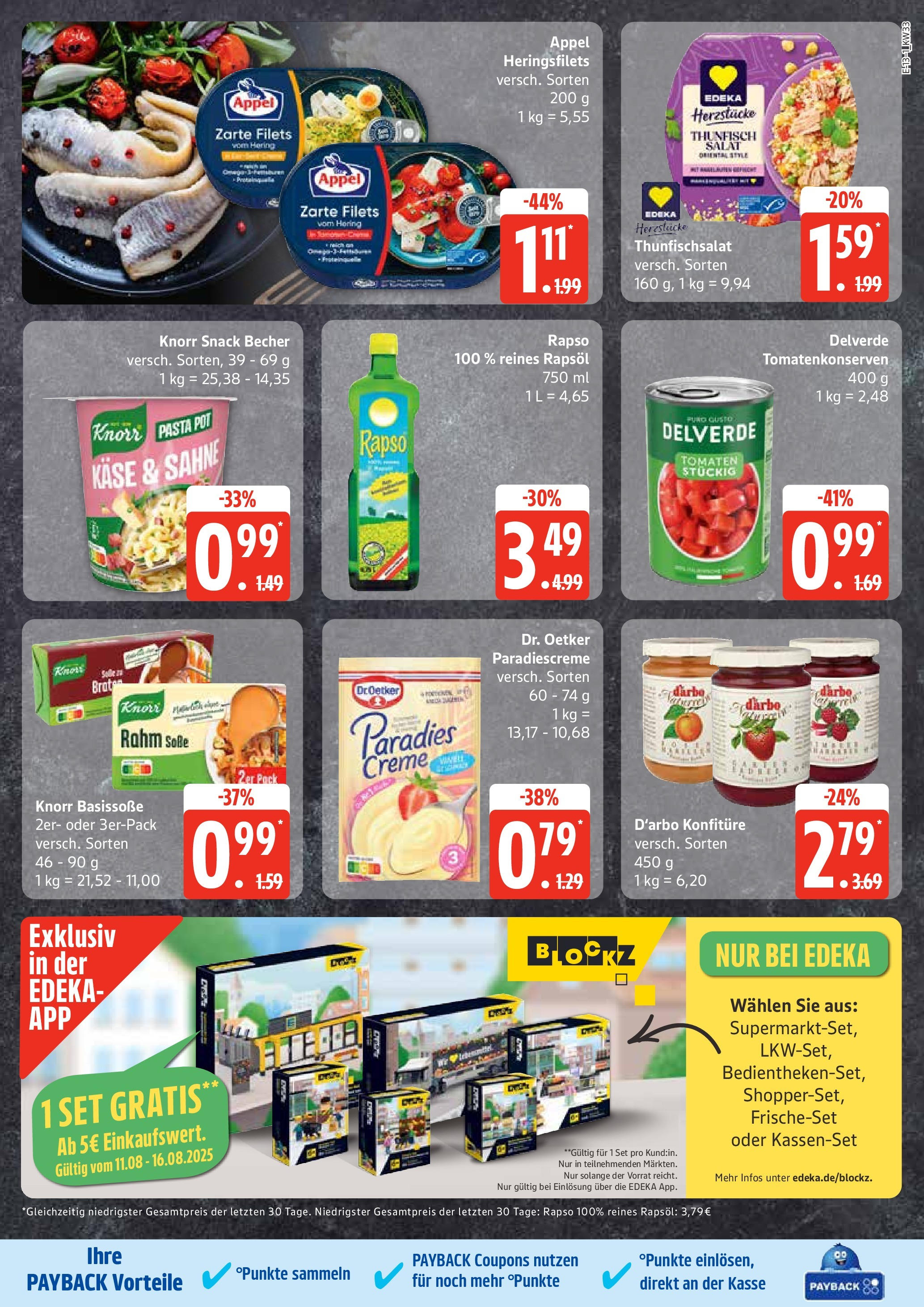 Edeka prospekt Ratzeburg	 (ab 11.08.2025) » Angebote Online | Seite: 13 | Produkte: Käse, Thunfisch, Rapsöl, Knorr