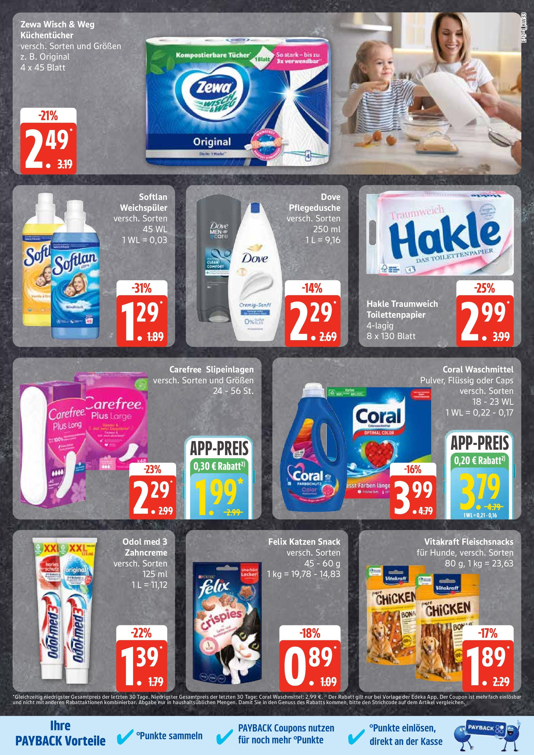 Edeka prospekt Ratzeburg	 (ab 11.08.2025) » Angebote Online | Seite: 17 | Produkte: Coral, Coral waschmittel, Zewa, Waschmittel