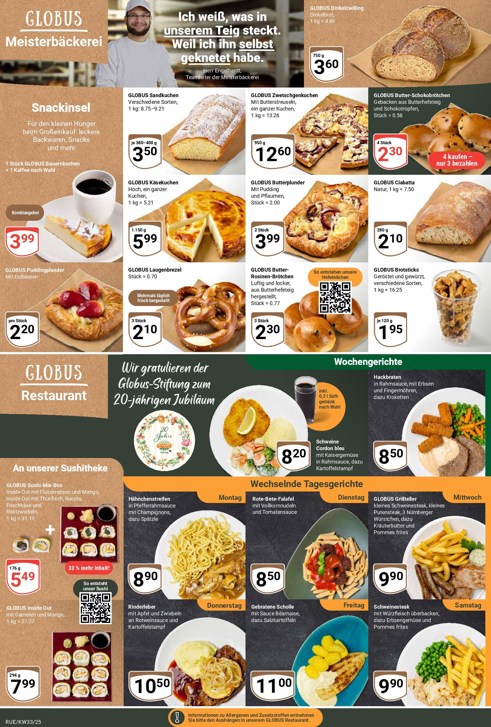 Globus prospekt Rüsselsheim	 (ab 11.08.2025) » Angebote online | Seite: 11 | Produkte: Pommes, Kräuterbutter, Zwiebeln, Erbsen