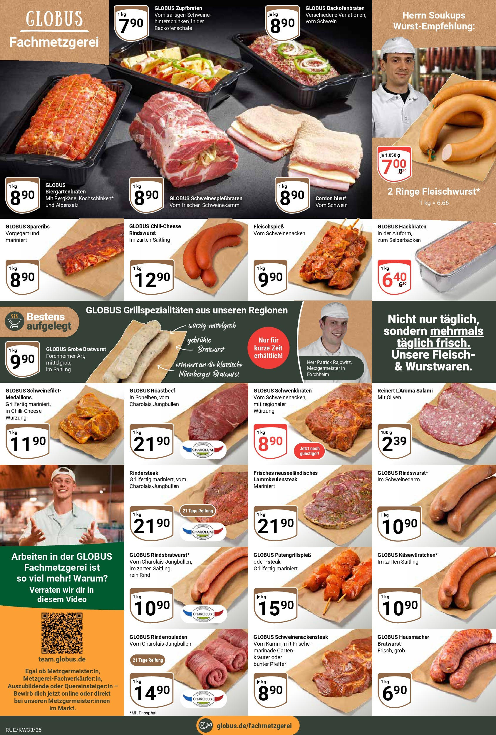 Globus prospekt Rüsselsheim	 (ab 11.08.2025) » Angebote online | Seite: 12 | Produkte: Roastbeef, Steak, Fleisch, Video
