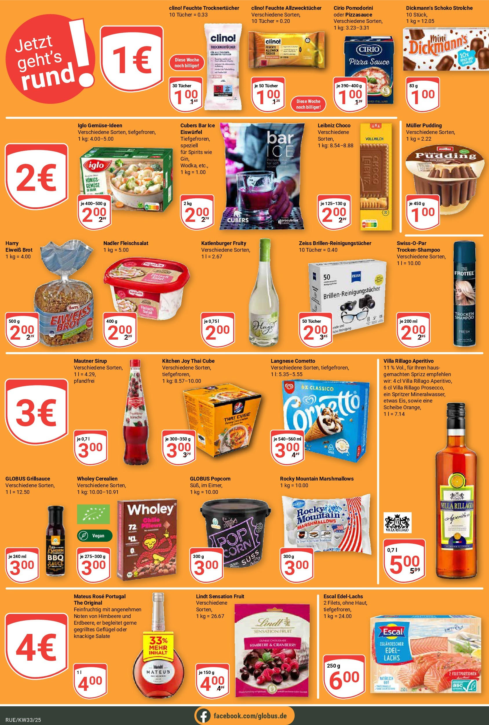 Globus prospekt Rüsselsheim	 (ab 11.08.2025) » Angebote online | Seite: 22 | Produkte: Langnese, Pudding, Himbeere, Pizza