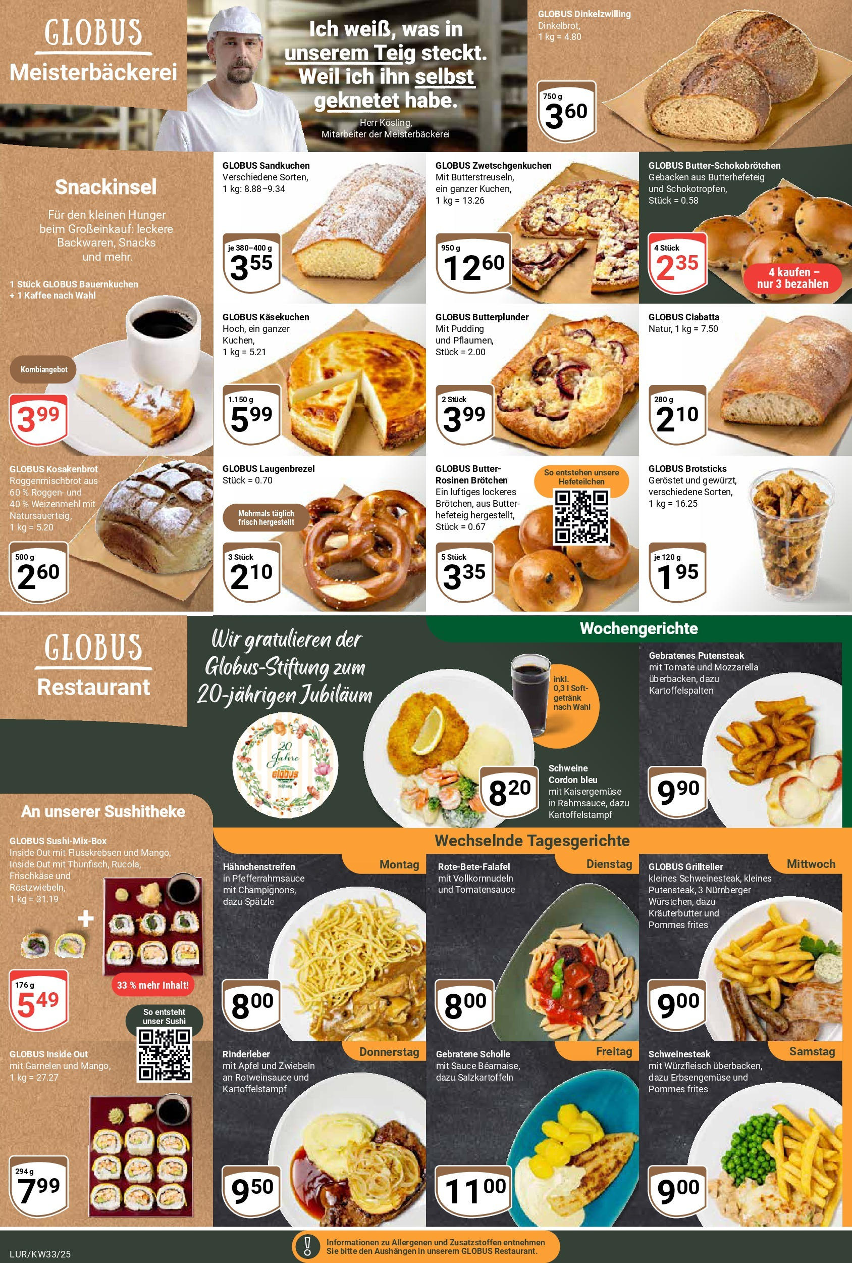 Globus prospekt Hamburg	 (ab 11.08.2025) » Angebote online | Seite: 6 | Produkte: Butter, Kräuterbutter, Pommes frites, Rosinen