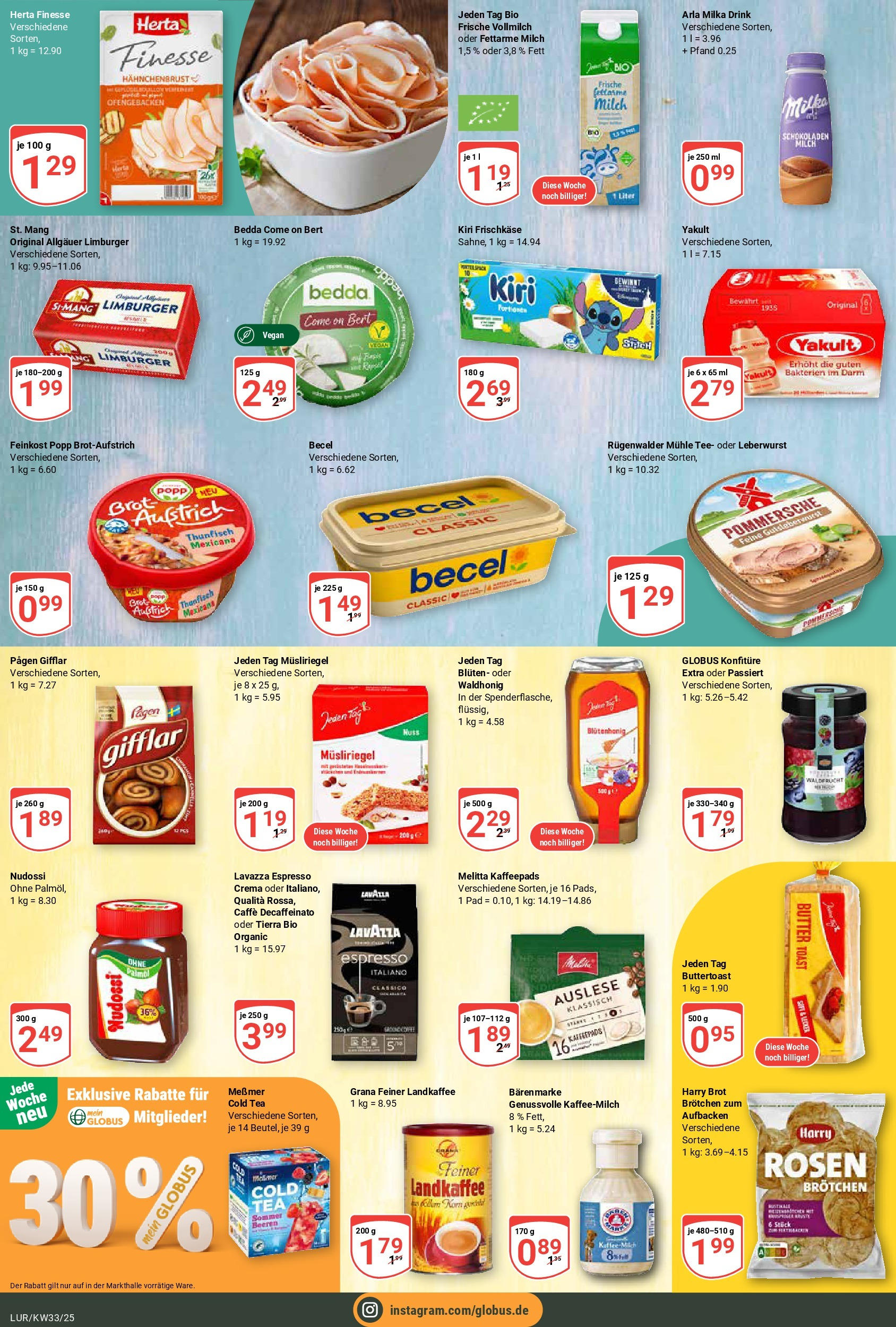 Globus prospekt Hamburg	 (ab 11.08.2025) » Angebote online | Seite: 10 | Produkte: Melitta, Milch, Becel, Frischkase