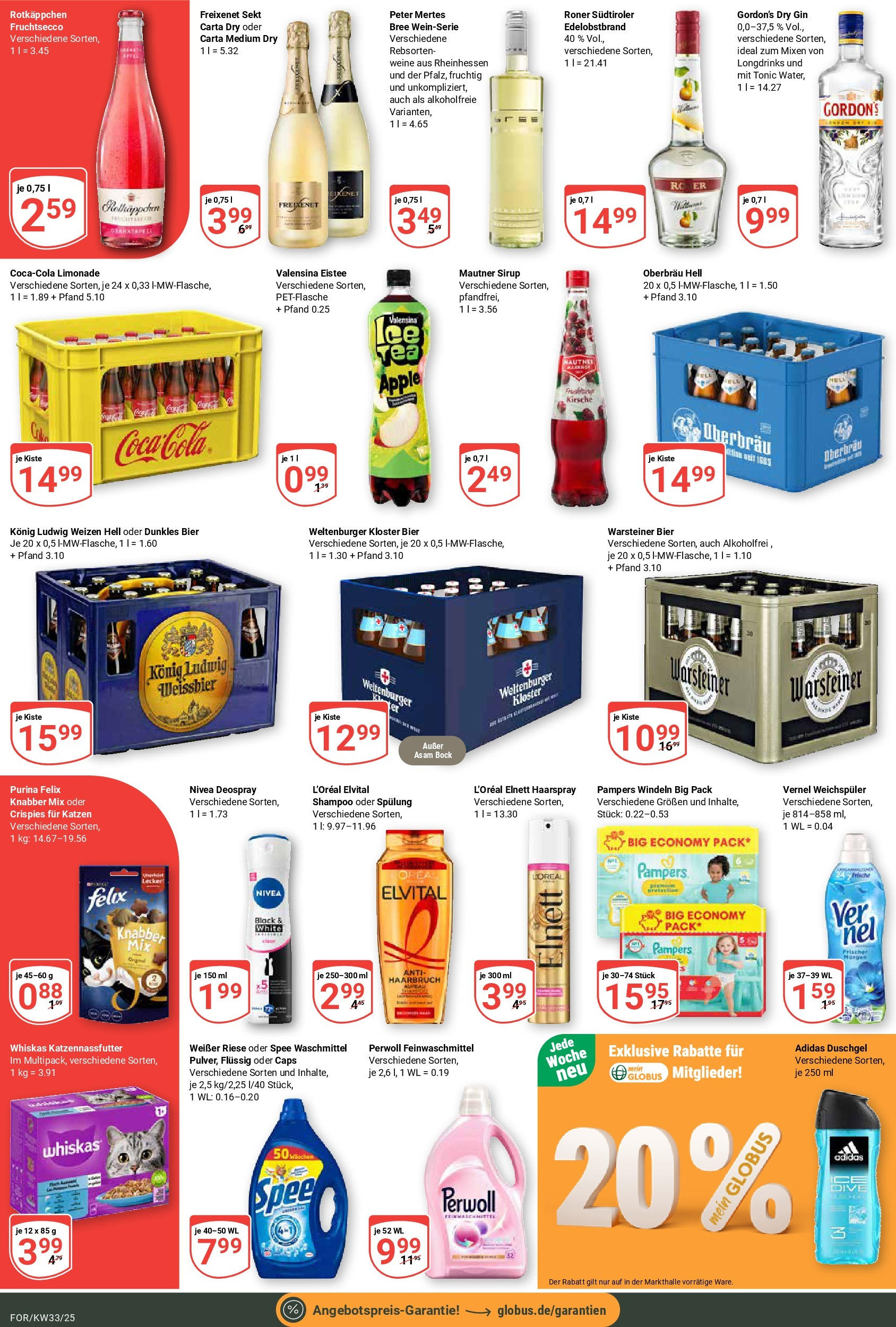 Globus prospekt Forchheim	 (ab 11.08.2025) » Angebote online | Seite: 3 | Produkte: Perwoll, Limonade, Sirup, Haarspray