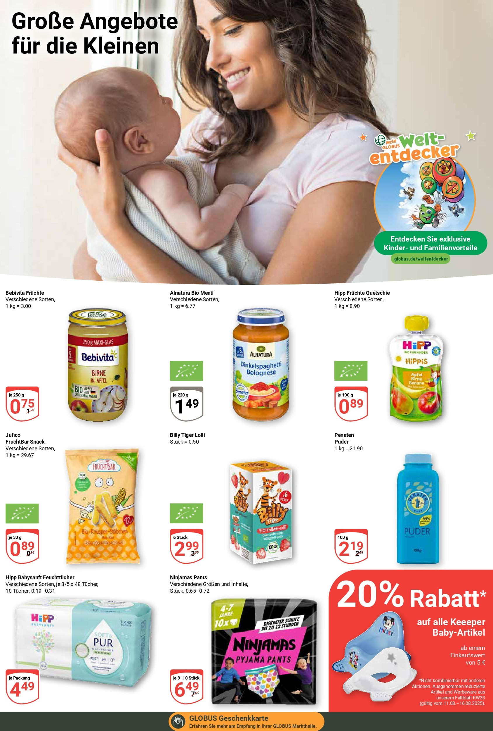 Globus prospekt St. Wendel (ab 11.08.2025) » Angebote ab Montag | Seite: 27 | Produkte: Äpfel, Puder, Birne, Pyjama Globus prospekt St. Wendel (ab 11.08.2025) » Angebote online | Seite: 27 | Produkte: Äpfel, Puder, Birne, Pyjama