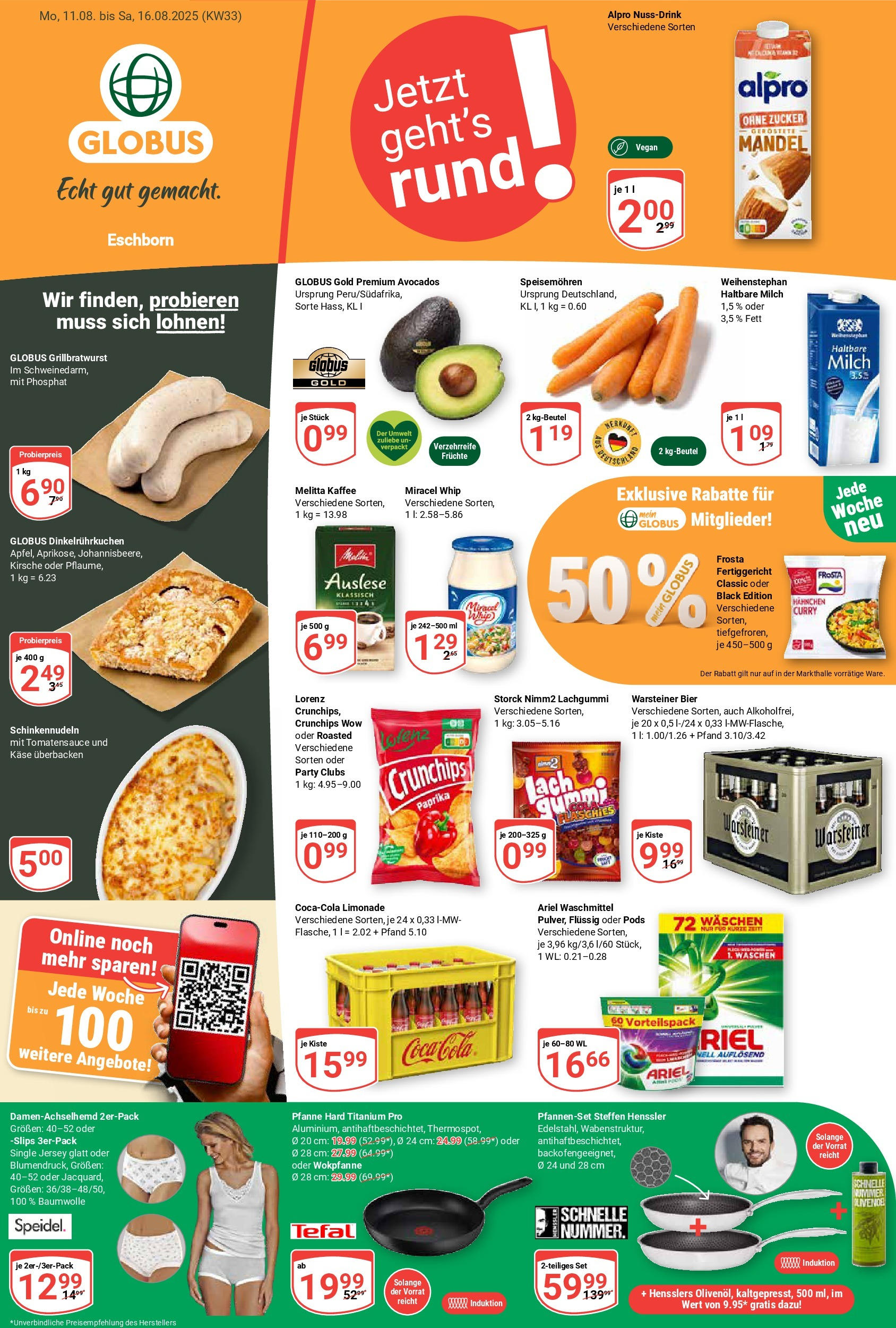 Globus prospekt Eschborn	 (ab 11.08.2025) » Angebote online | Seite: 5 | Produkte: Milch, Käse, Kaffee, Zucker