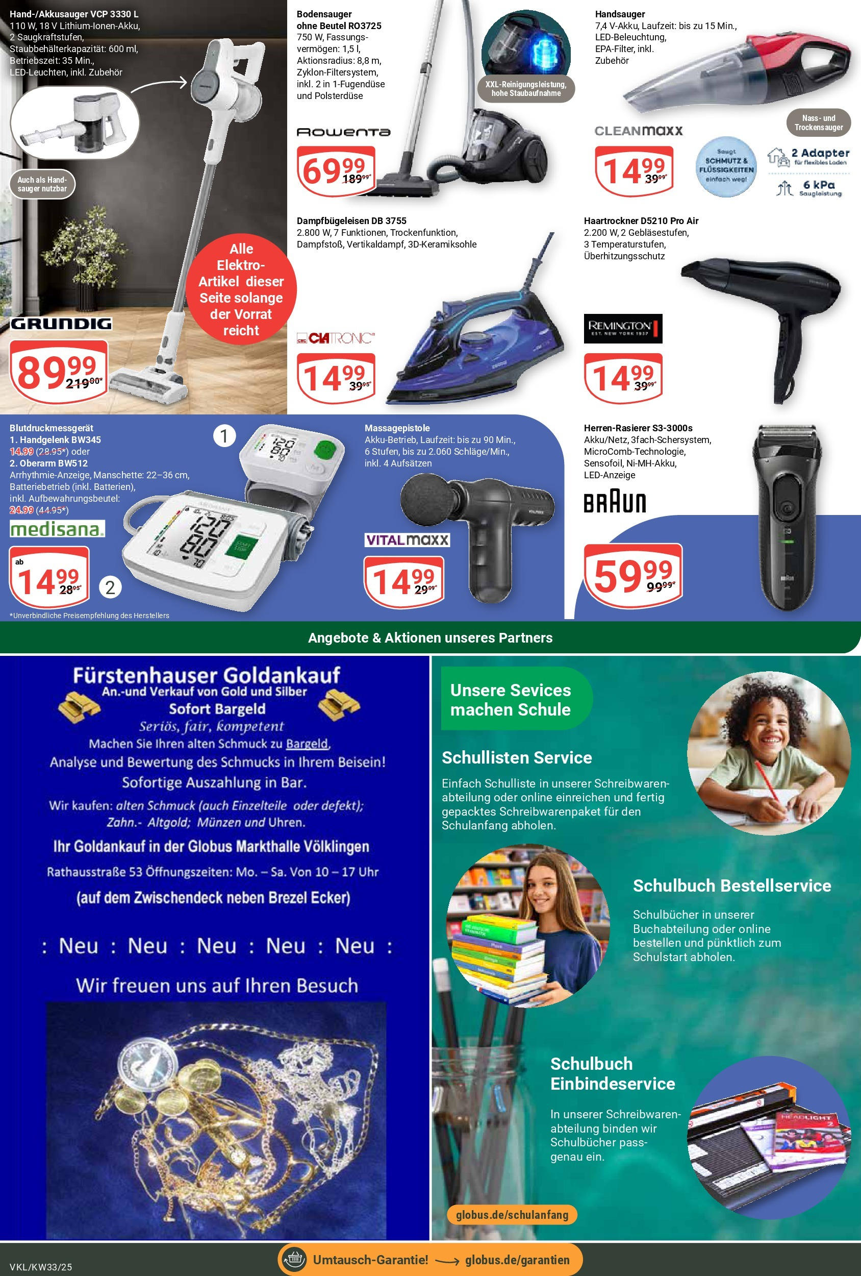 Globus prospekt Völklingen (ab 11.08.2025) » Angebote ab Montag | Seite: 25 | Produkte: Adapter, Haartrockner, Massagepistole, Uhr Globus prospekt Völklingen (ab 11.08.2025) » Angebote online | Seite: 25 | Produkte: Adapter, Haartrockner, Massagepistole, Uhr