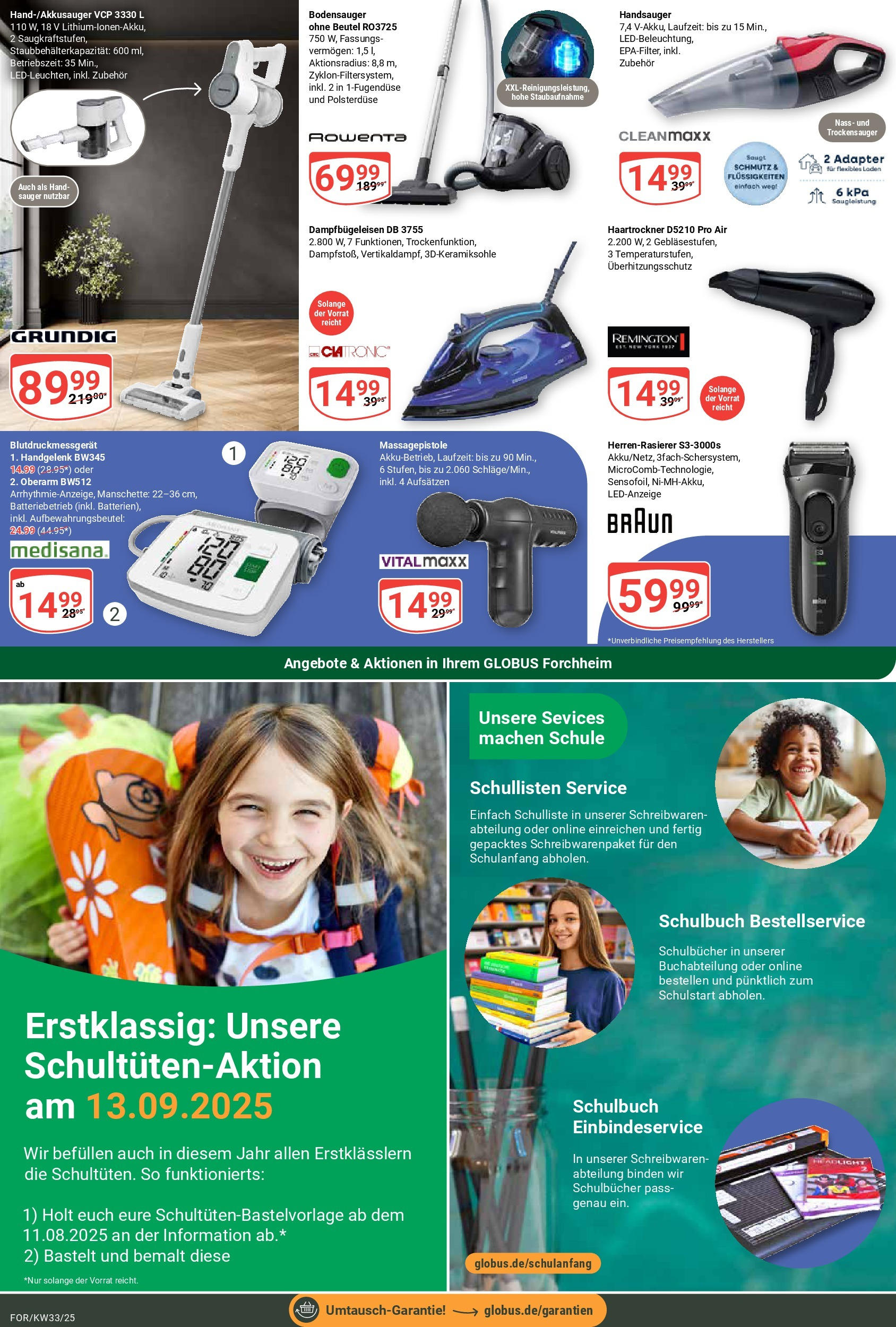 Globus prospekt Forchheim	 (ab 11.08.2025) » Angebote online | Seite: 20 | Produkte: Adapter, Haartrockner, Massagepistole
