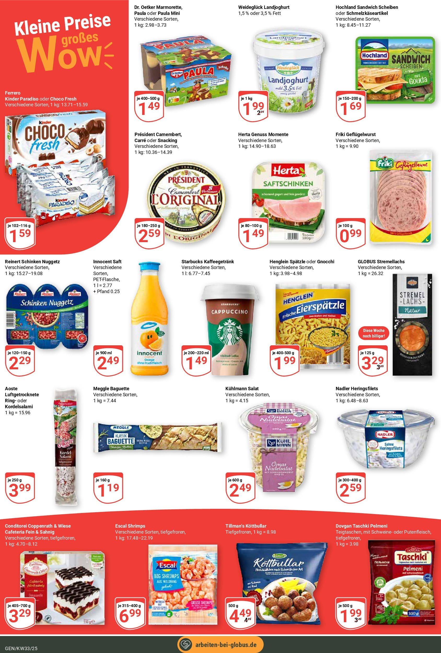 Globus prospekt Gensingen	 (ab 11.08.2025) » Angebote online | Seite: 7 | Produkte: Starbucks, Baguette, Lachs, Schinken