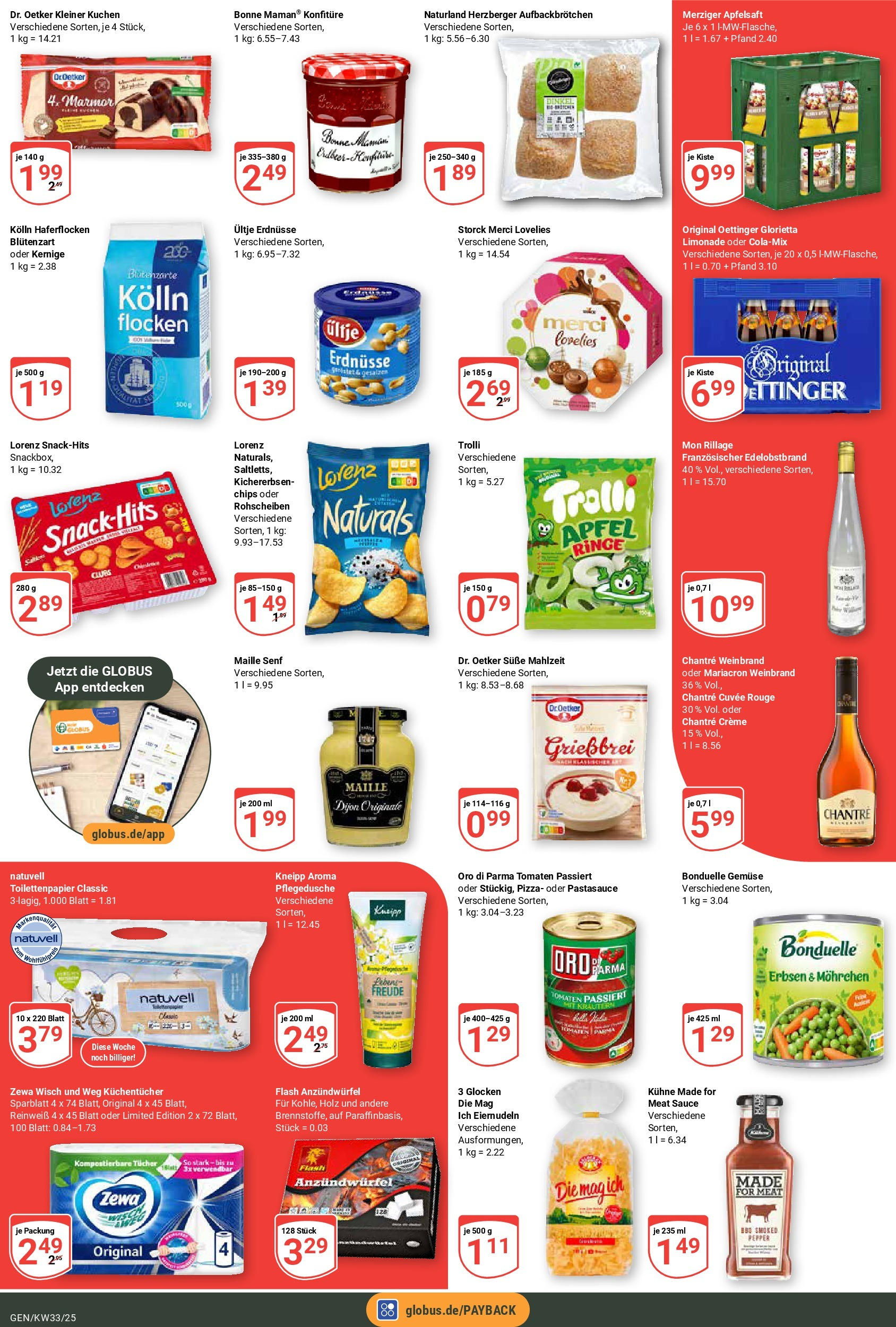 Globus prospekt Gensingen	 (ab 11.08.2025) » Angebote online | Seite: 8 | Produkte: Kraut, Pizza, Bonne maman, Flocken