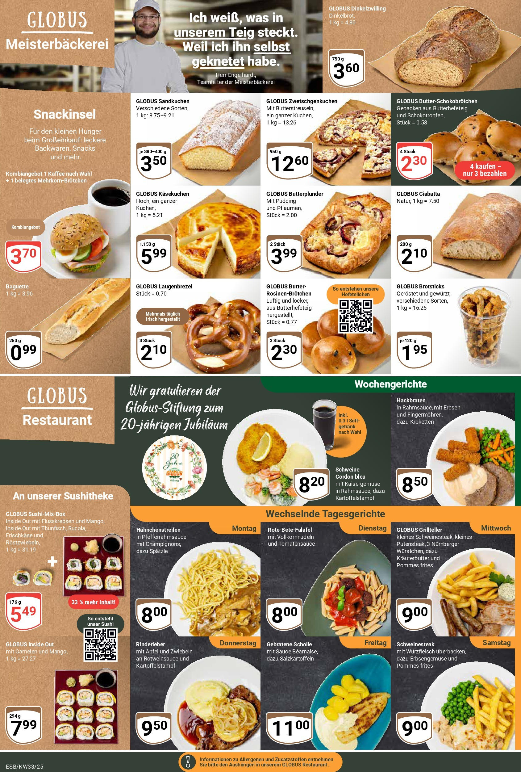 Globus prospekt Eschborn	 (ab 11.08.2025) » Angebote online | Seite: 11 | Produkte: Butter, Pommes, Garnelen, Zwiebeln