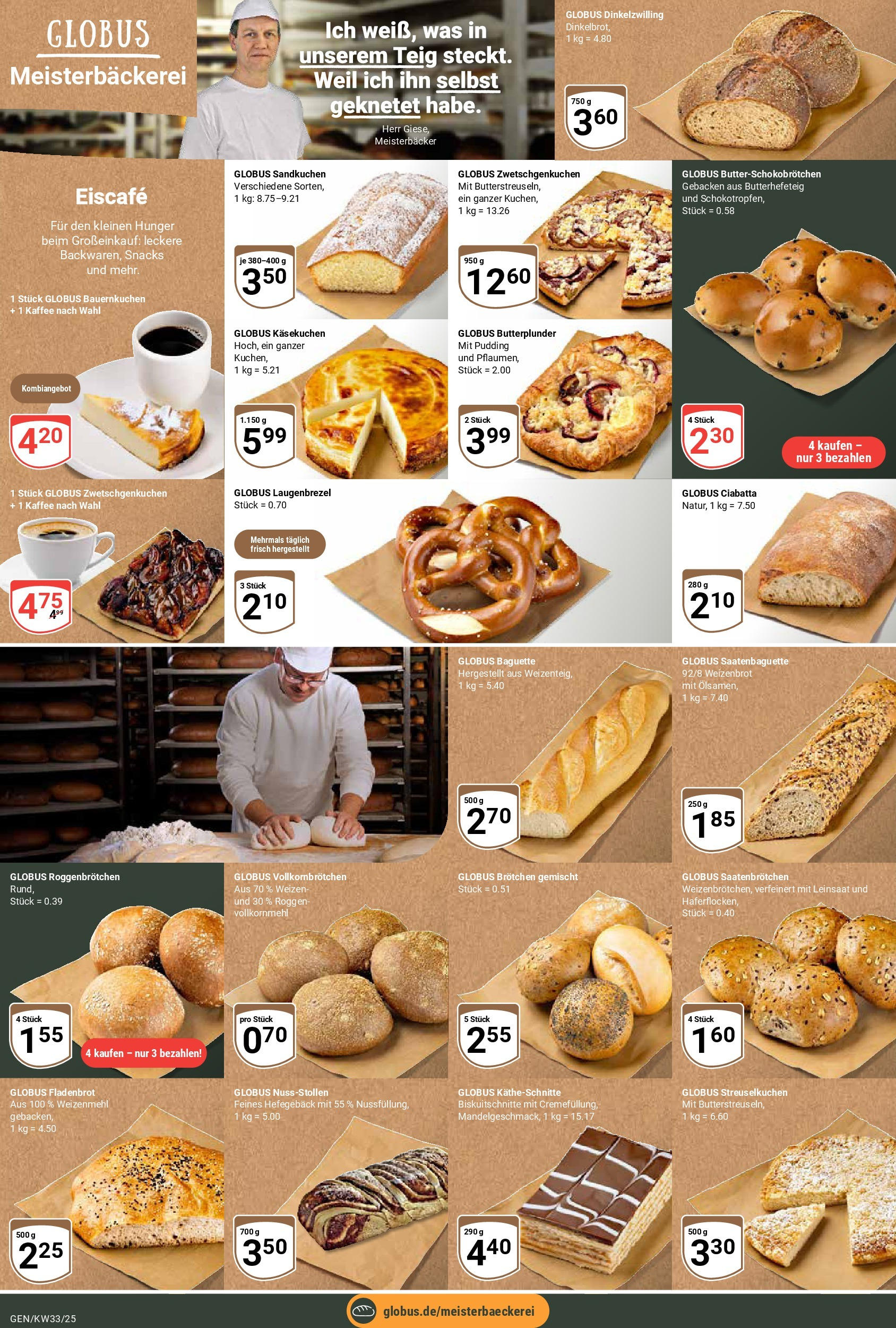 Globus prospekt Gensingen	 (ab 11.08.2025) » Angebote online | Seite: 12 | Produkte: Kaffee, Baguette, Weizenmehl, Pudding