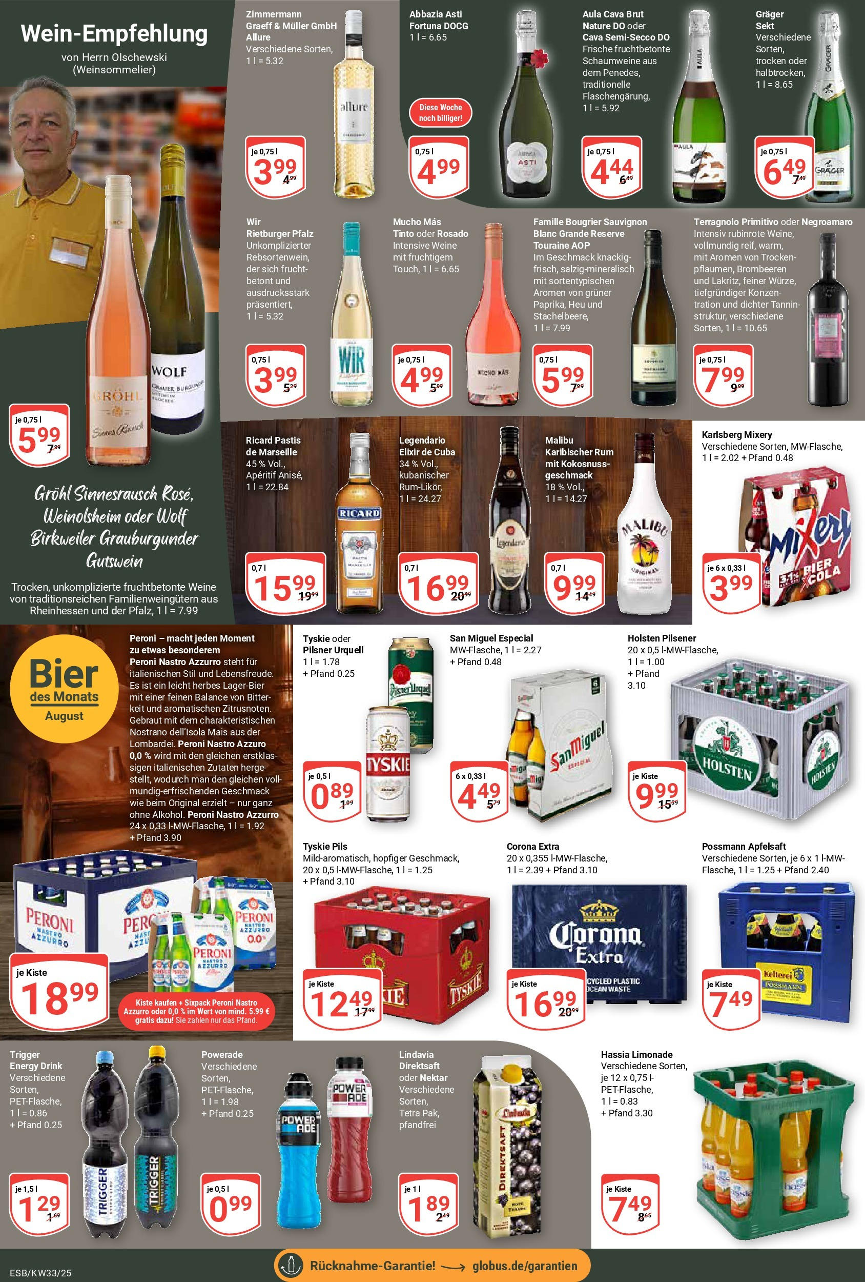 Globus prospekt Eschborn	 (ab 11.08.2025) » Angebote online | Seite: 19 | Produkte: Energy, Holsten, Apfelsaft, Mixery