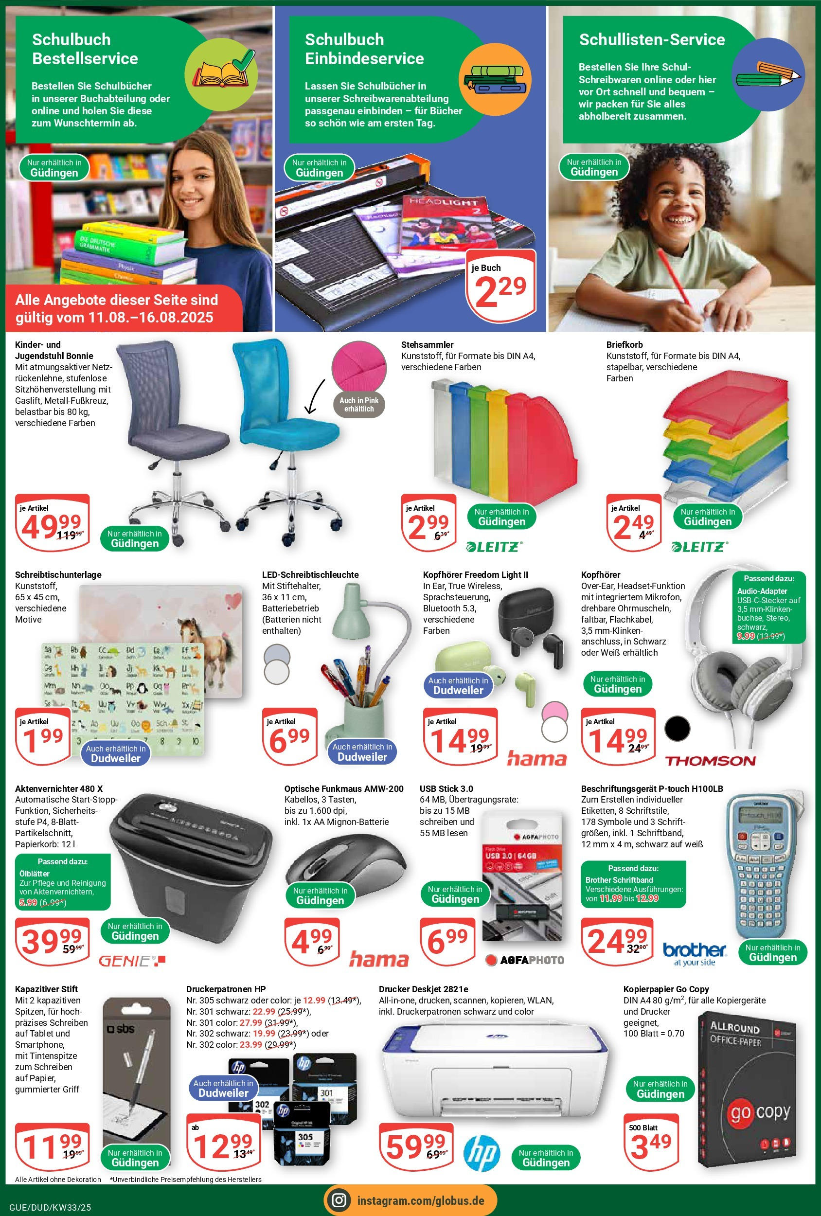 Globus prospekt Saarbrücken-Güdingen	 (ab 11.08.2025) » Angebote online | Seite: 4 | Produkte: HP, Batterien, Tablet, Kopfhörer