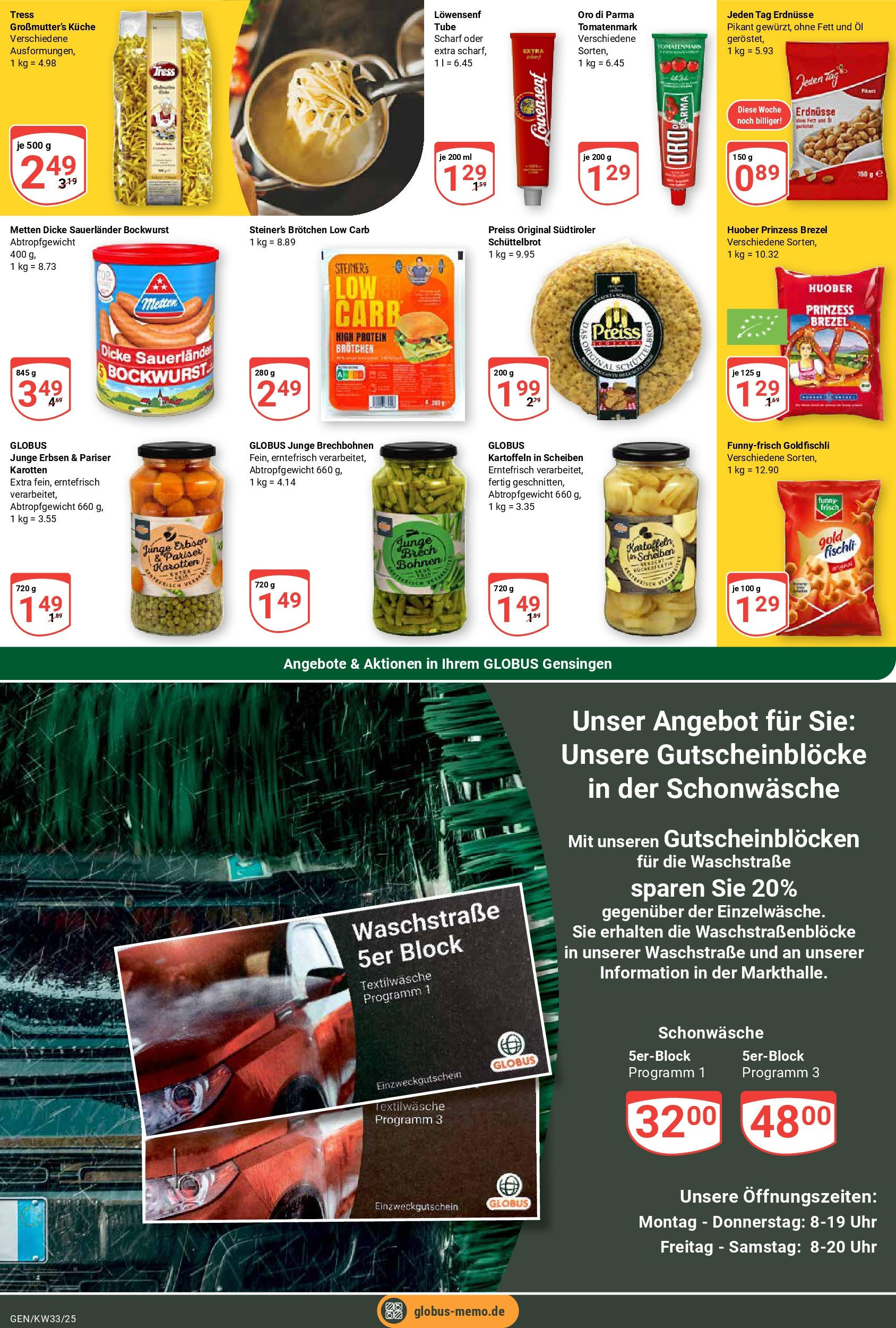 Globus prospekt Gensingen	 (ab 11.08.2025) » Angebote online | Seite: 24 | Produkte: Öl, Funny frisch, Oro di parma, Kartoffeln