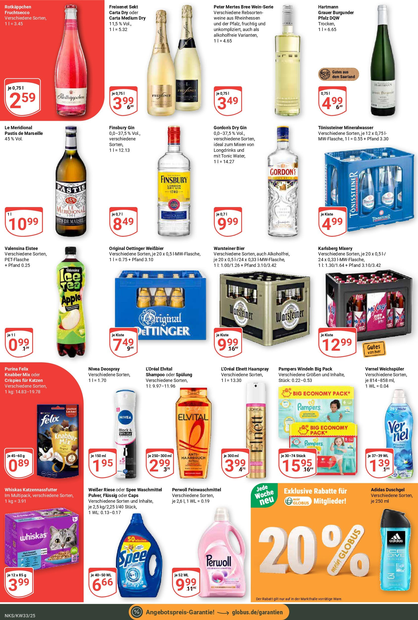 Globus prospekt Neunkirchen	 (ab 11.08.2025) » Angebote online | Seite: 3 | Produkte: Freixenet, Mineralwasser, Weichspüler, Mixery
