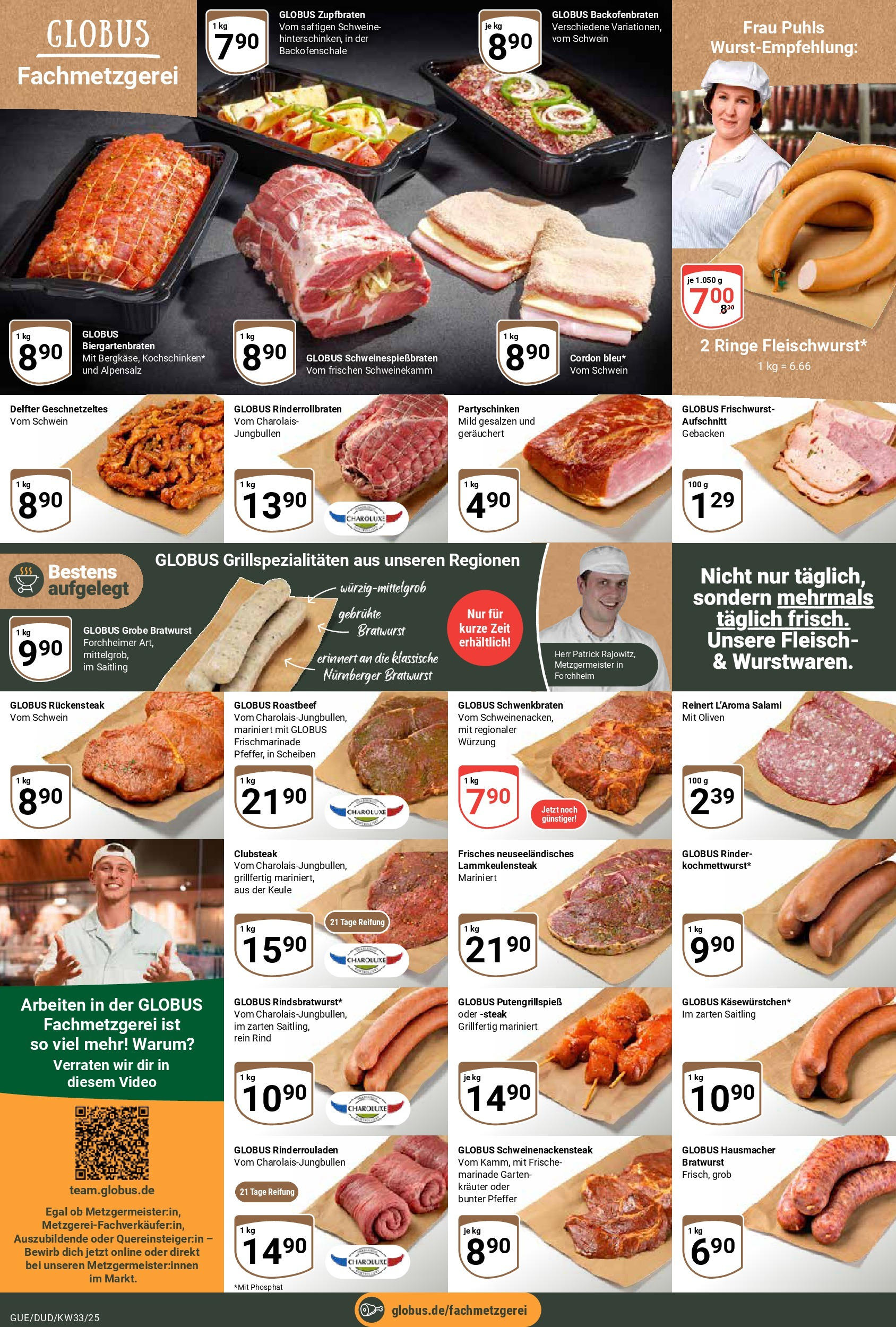Globus prospekt Saarbrücken-Güdingen	 (ab 11.08.2025) » Angebote online | Seite: 14 | Produkte: Roastbeef, Pfeffer, Salami, Video
