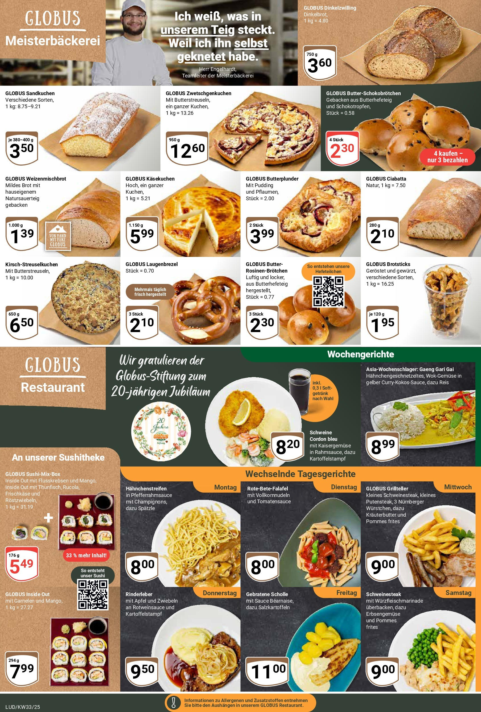 Globus prospekt Ludwigshafen-Oggersheim	 (ab 11.08.2025) » Angebote online | Seite: 11 | Produkte: Äpfel, Brot, Reis, Frischkase