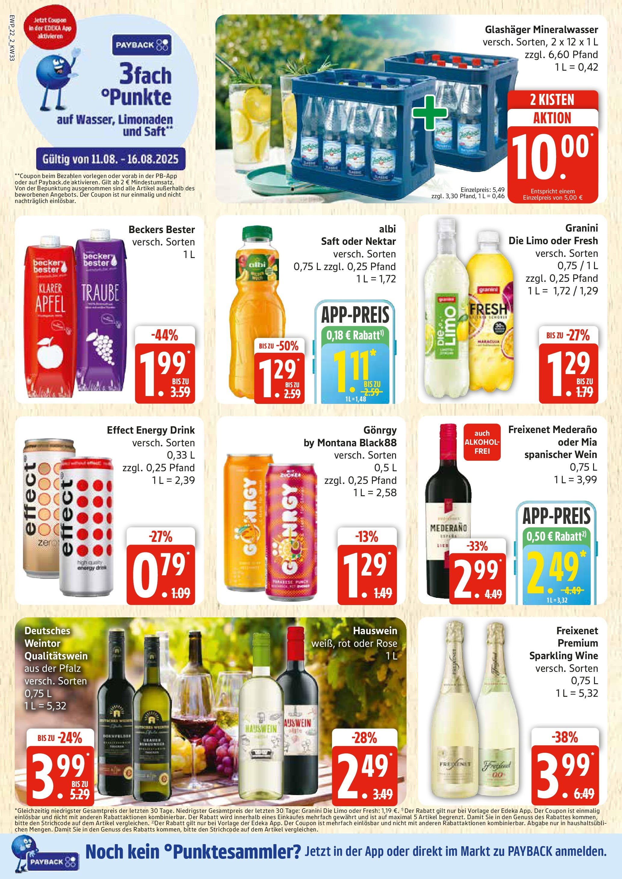 Edeka prospekt Rostock (ab 11.08.2025) » Angebote Online | Seite: 22 | Produkte: Energy, Freixenet mederano, Saft, Wein Edeka prospekt Rostock (ab 11.08.2025) » Angebote Online | Seite: 22 | Produkte: Energy, Freixenet mederano, Saft, Wein