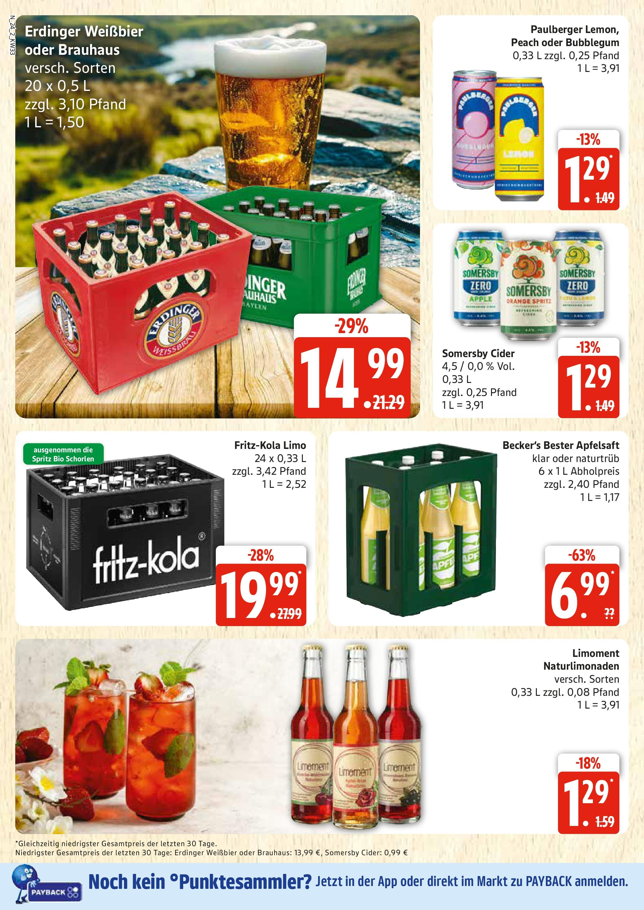 Edeka prospekt Rostock (ab 11.08.2025) » Angebote Online | Seite: 24 | Produkte: Cola, Weißbier, Apfelsaft, Apple Edeka prospekt Rostock (ab 11.08.2025) » Angebote Online | Seite: 24 | Produkte: Cola, Weißbier, Apfelsaft, Apple