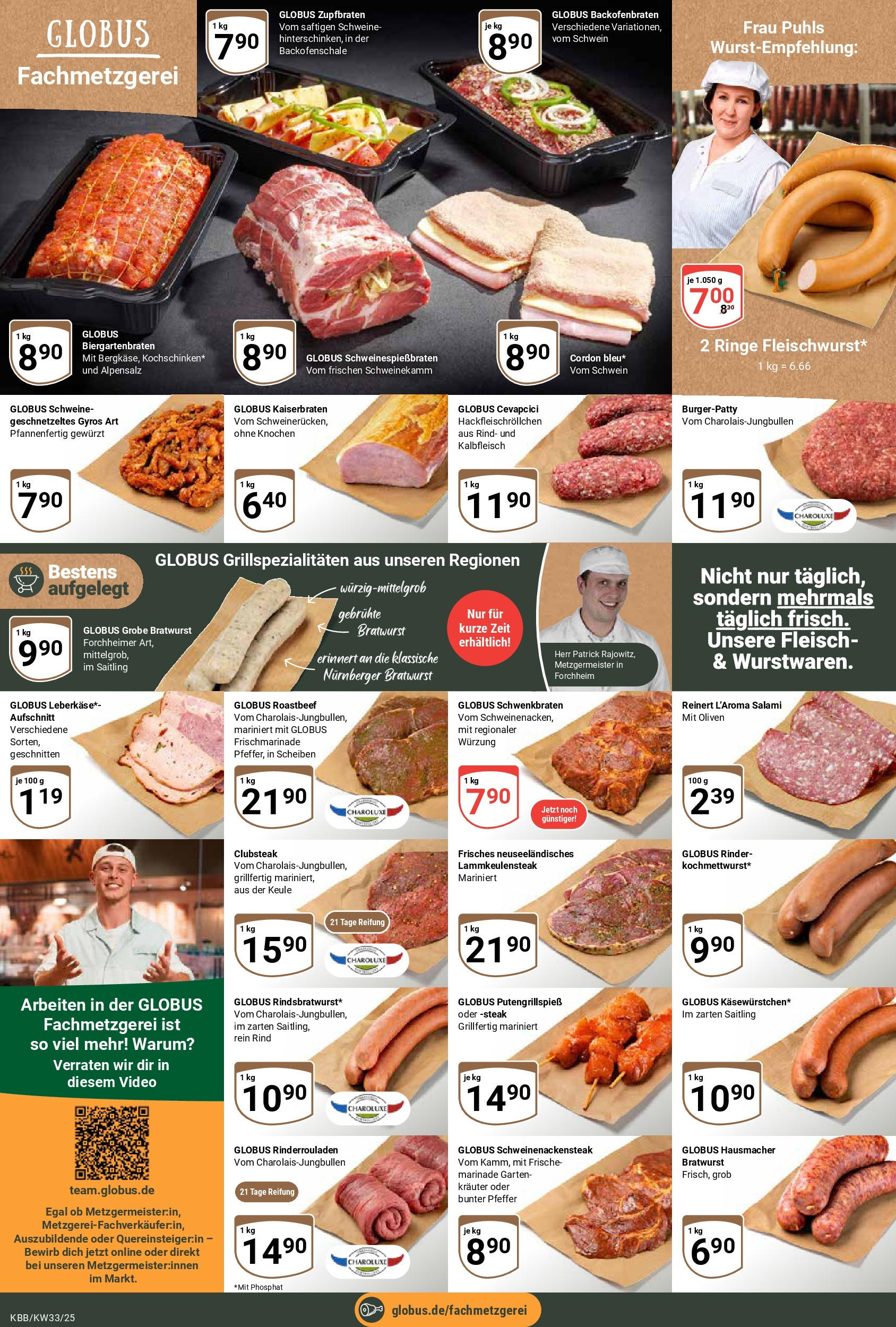 Globus prospekt Koblenz-Bubenheim	 (ab 11.08.2025) » Angebote online | Seite: 12 | Produkte: Bratwurst, Fleisch, Video, Leberkase