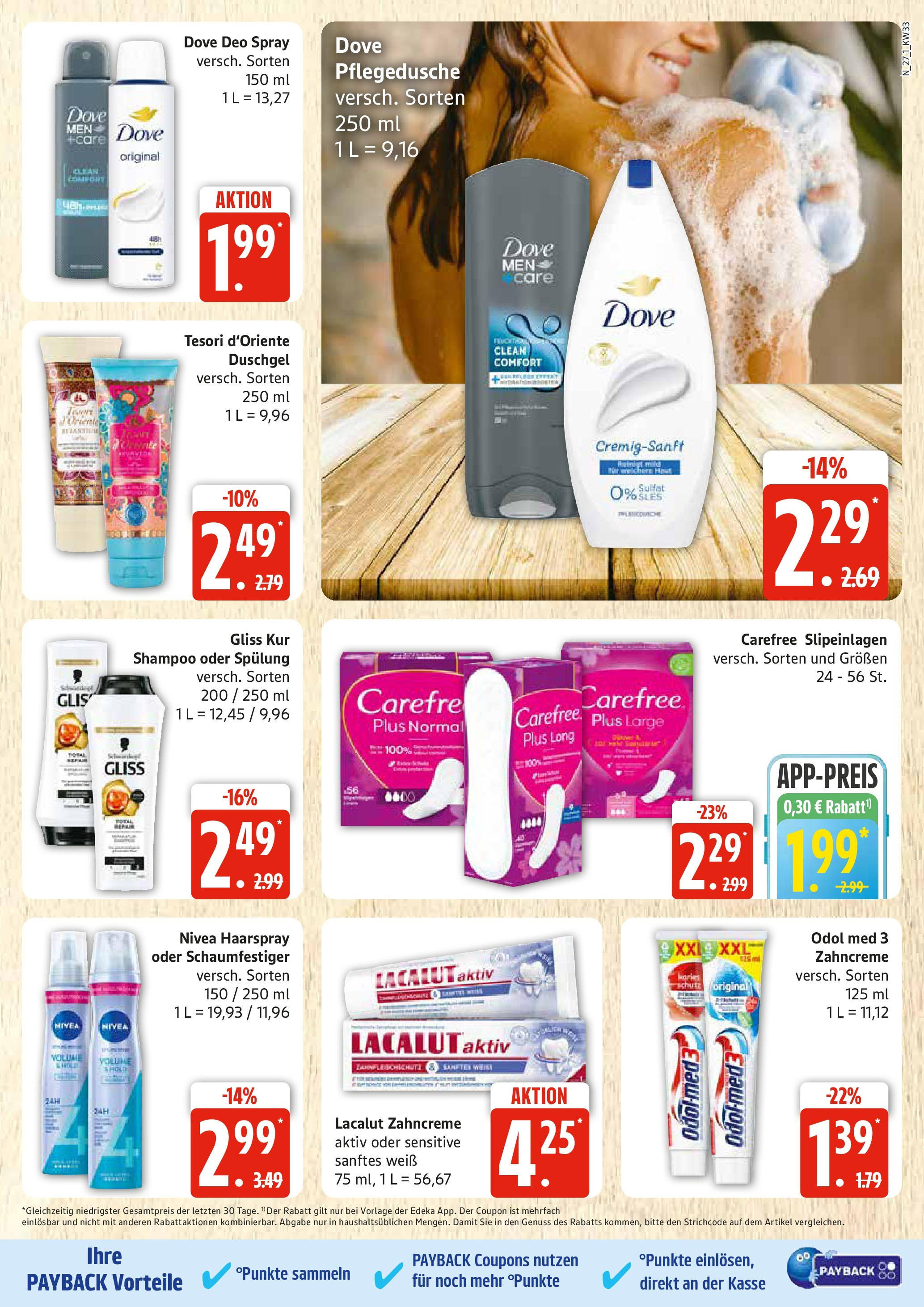 Edeka prospekt Rostock (ab 11.08.2025) » Angebote Online | Seite: 27 | Produkte: Shampoo, Haarspray, Deodorant, Shower Gel Edeka prospekt Rostock (ab 11.08.2025) » Angebote Online | Seite: 27 | Produkte: Shampoo, Haarspray, Deodorant, Shower Gel