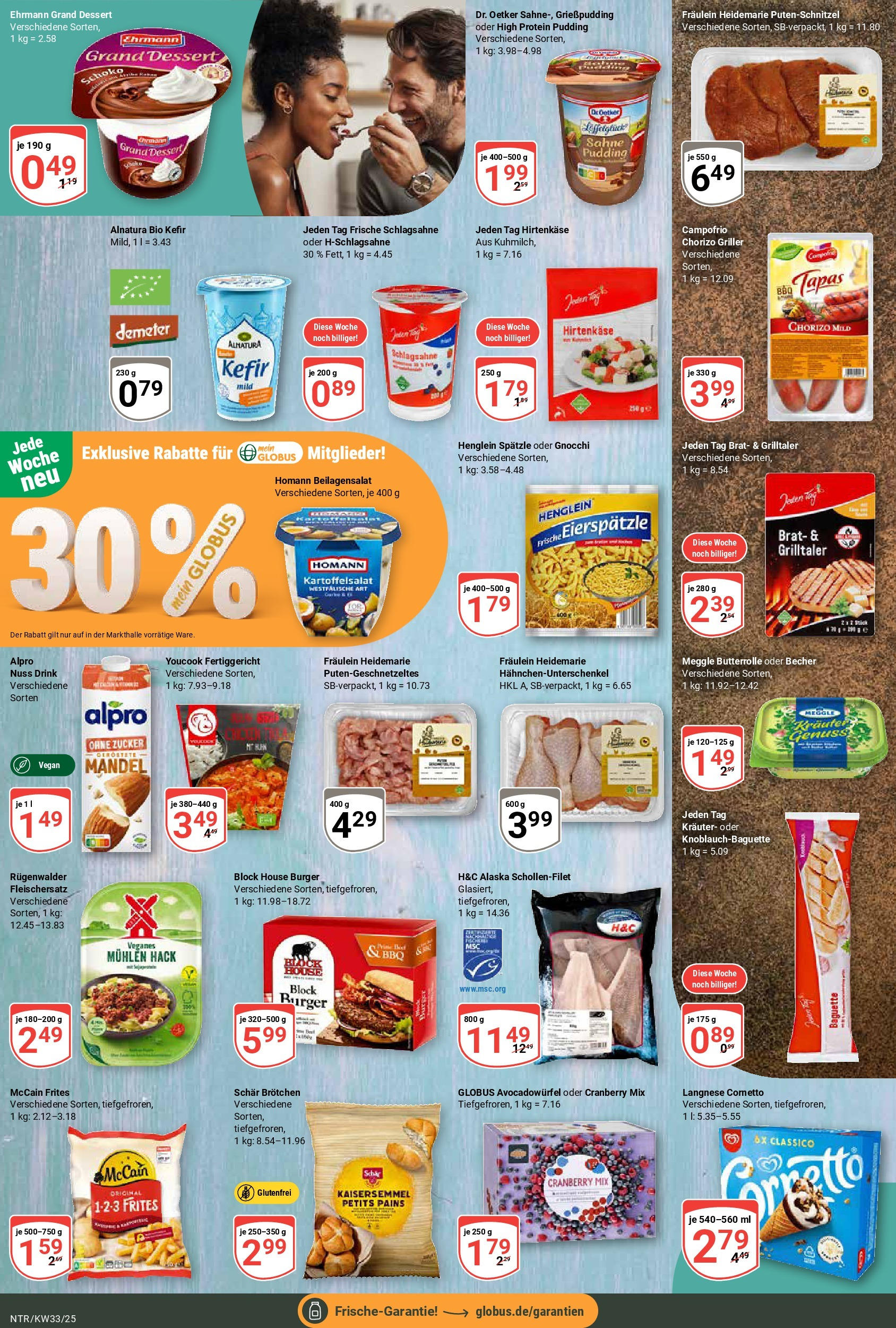 Globus prospekt Neutraubling	 (ab 11.08.2025) » Angebote online | Seite: 8 | Produkte: Langnese, Pudding, Alpro, Sahne