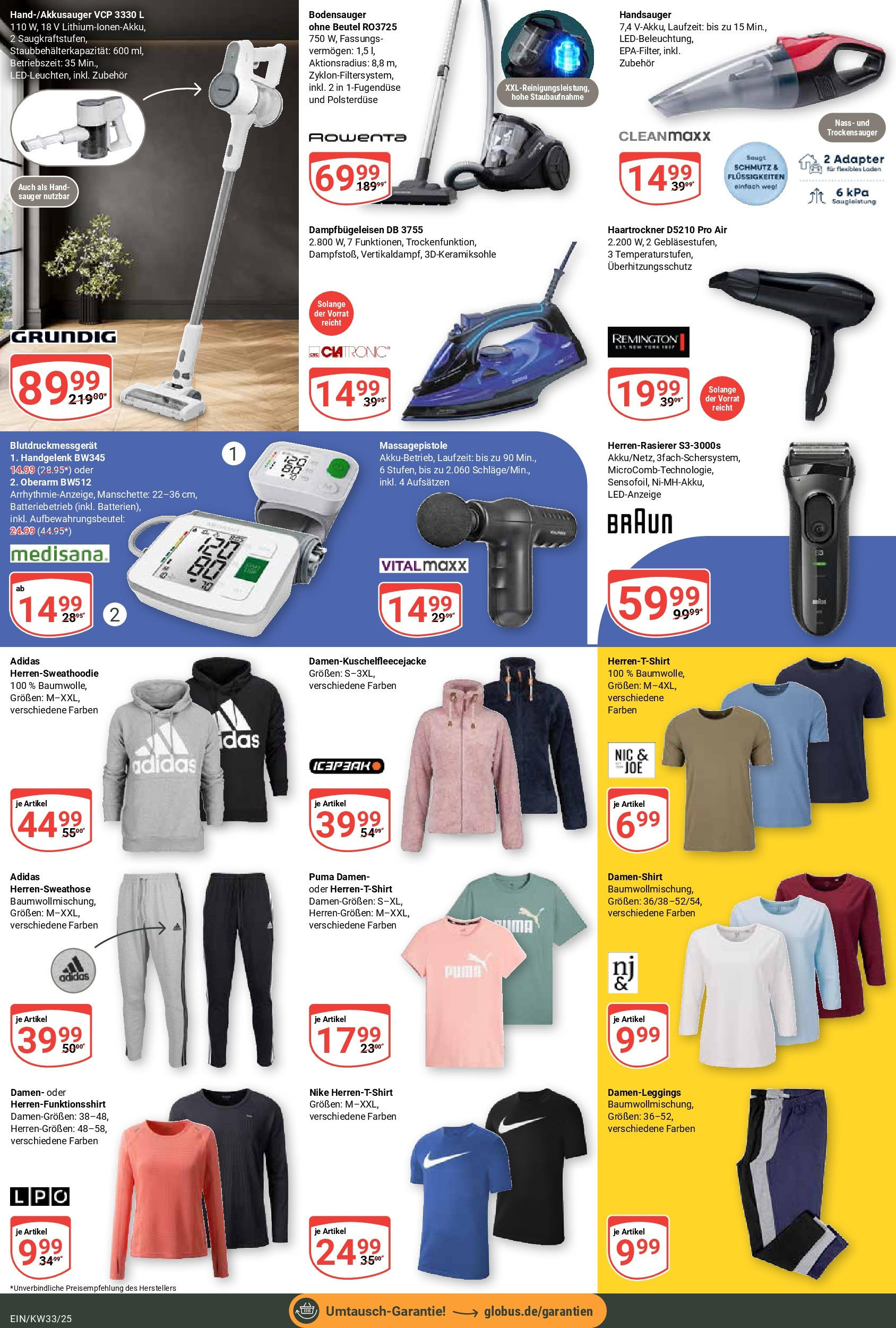 Globus prospekt Homburg-Einöd (ab 11.08.2025) » Angebote ab Montag | Seite: 25 | Produkte: Shirt, Adapter, Haartrockner, Massagepistole Globus prospekt Homburg-Einöd (ab 11.08.2025) » Angebote online | Seite: 25 | Produkte: Shirt, Adapter, Haartrockner, Massagepistole