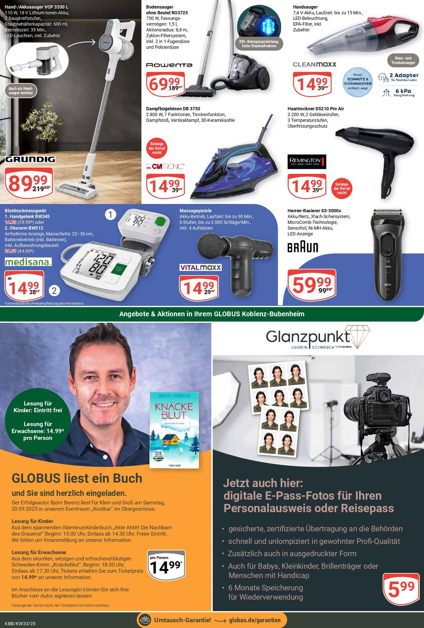 Globus prospekt Koblenz-Bubenheim	 (ab 11.08.2025) » Angebote online | Seite: 26 | Produkte: Adapter, Haartrockner, Massagepistole