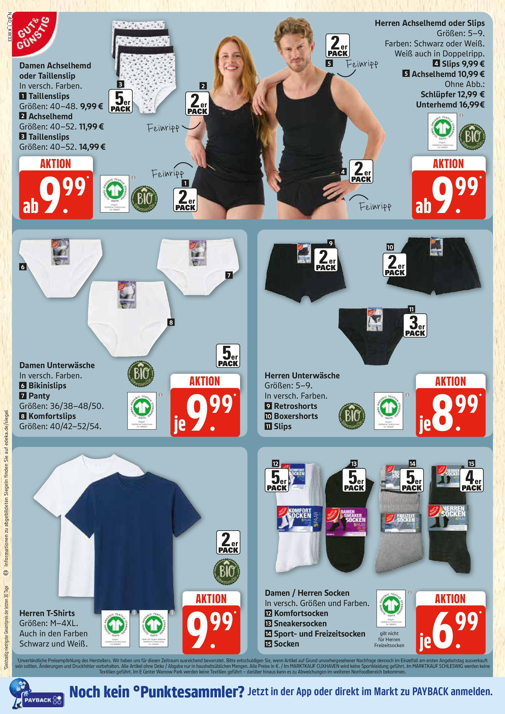 Edeka prospekt Rostock (ab 11.08.2025) » Angebote Online | Seite: 40 | Produkte: T-Shirt, Unterhemd, Unterwäsche, Socken Edeka prospekt Rostock (ab 11.08.2025) » Angebote Online | Seite: 40 | Produkte: T-Shirt, Unterhemd, Unterwäsche, Socken