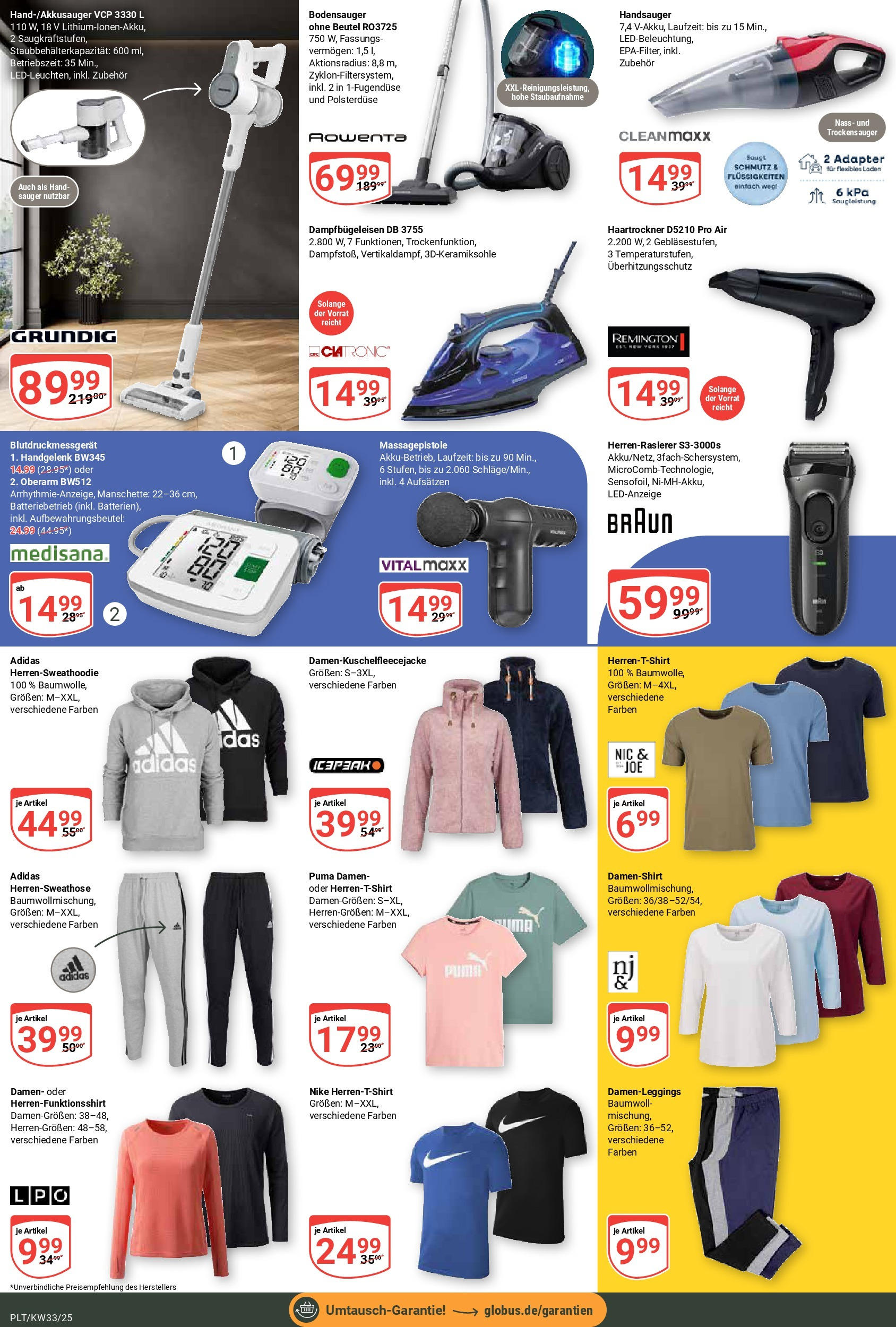 Globus prospekt Plattling (ab 11.08.2025) » Angebote ab Montag | Seite: 22 | Produkte: Shirt, Adapter, Haartrockner, Massagepistole Globus prospekt Plattling (ab 11.08.2025) » Angebote online | Seite: 22 | Produkte: Shirt, Adapter, Haartrockner, Massagepistole
