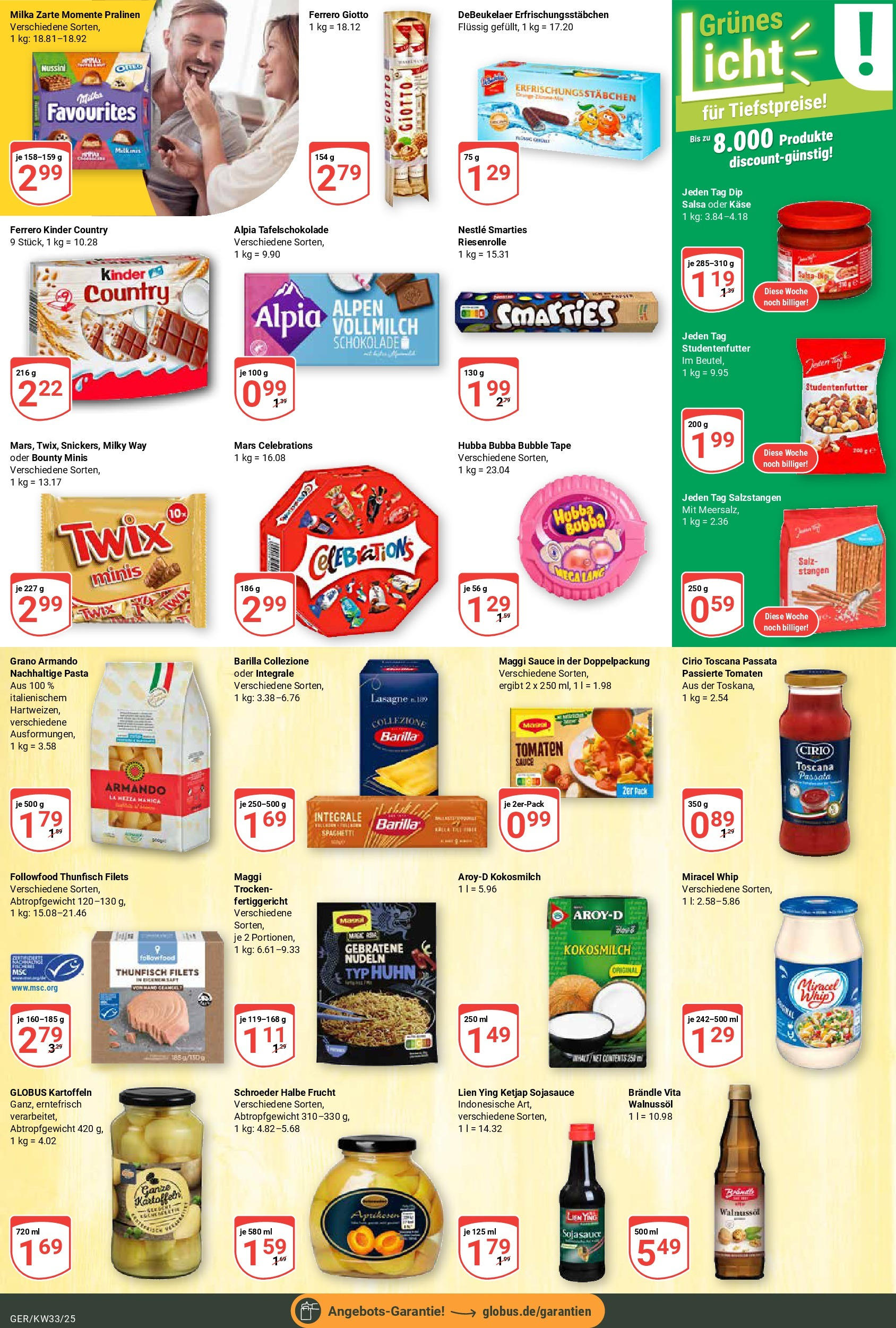 Globus prospekt Gera (ab 11.08.2025) » Angebote ab Montag | Seite: 11 | Produkte: Miracel whip, Milka, Celebrations, Pasta Globus prospekt Gera (ab 11.08.2025) » Angebote online | Seite: 11 | Produkte: Miracel whip, Milka, Celebrations, Pasta