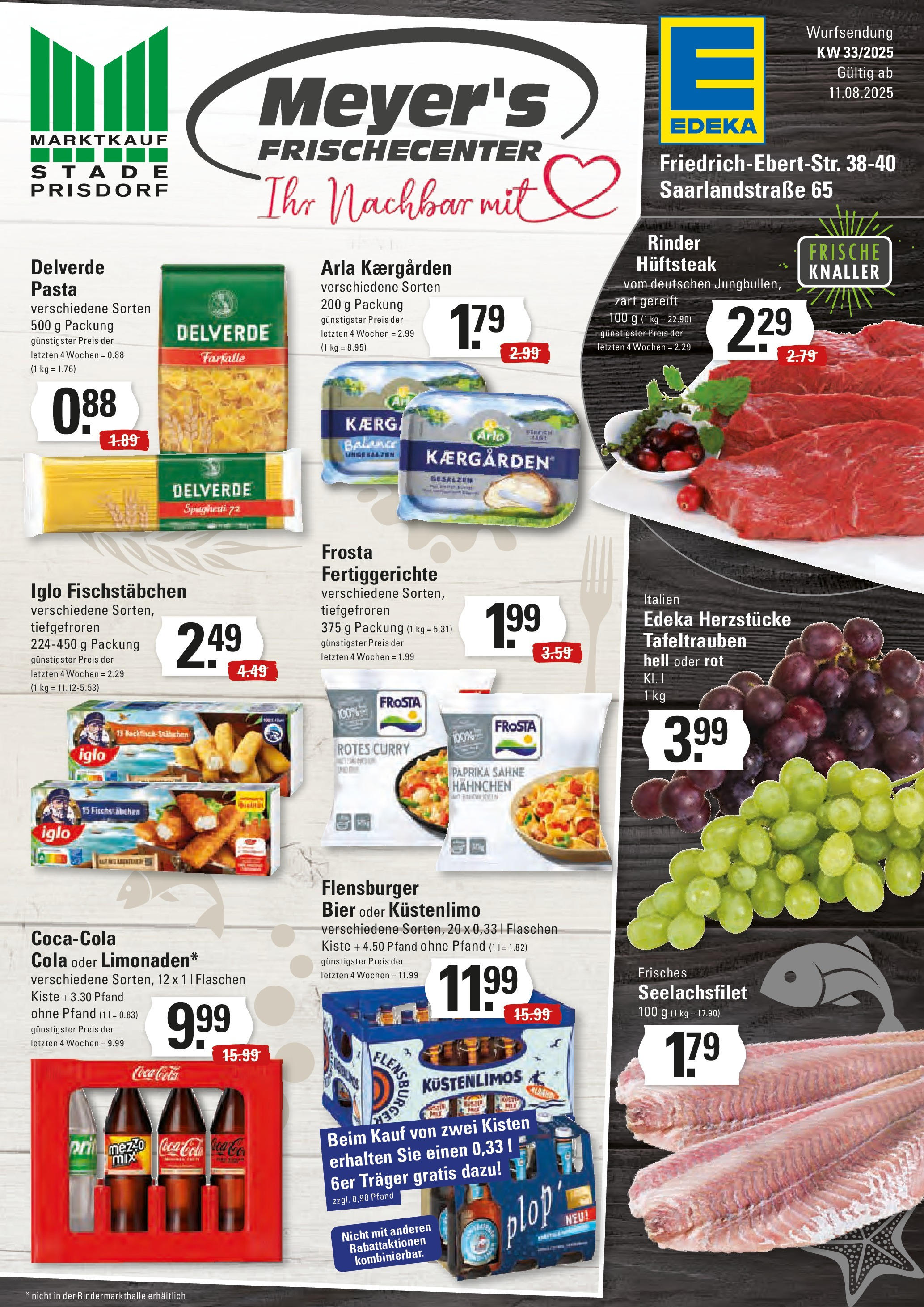 Edeka prospekt Stade	 (ab 11.08.2025) » Angebote Online | Seite: 1 | Produkte: Iglo, Flensburger, Fertiggerichte, Pasta