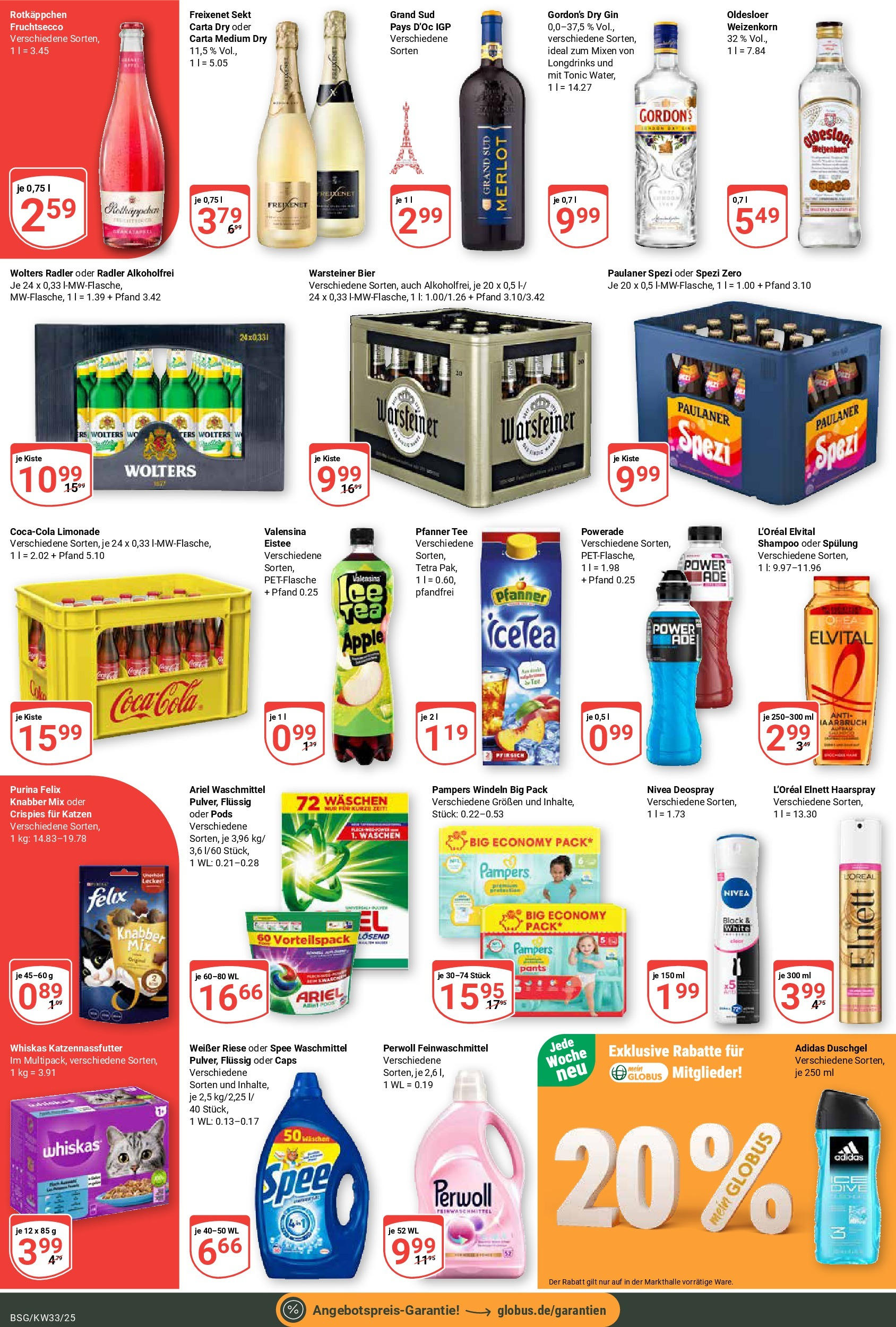 Globus prospekt Braunschweig	 (ab 11.08.2025) » Angebote online | Seite: 4 | Produkte: Paulaner spezi, Limonade, Oldesloer, Haarspray
