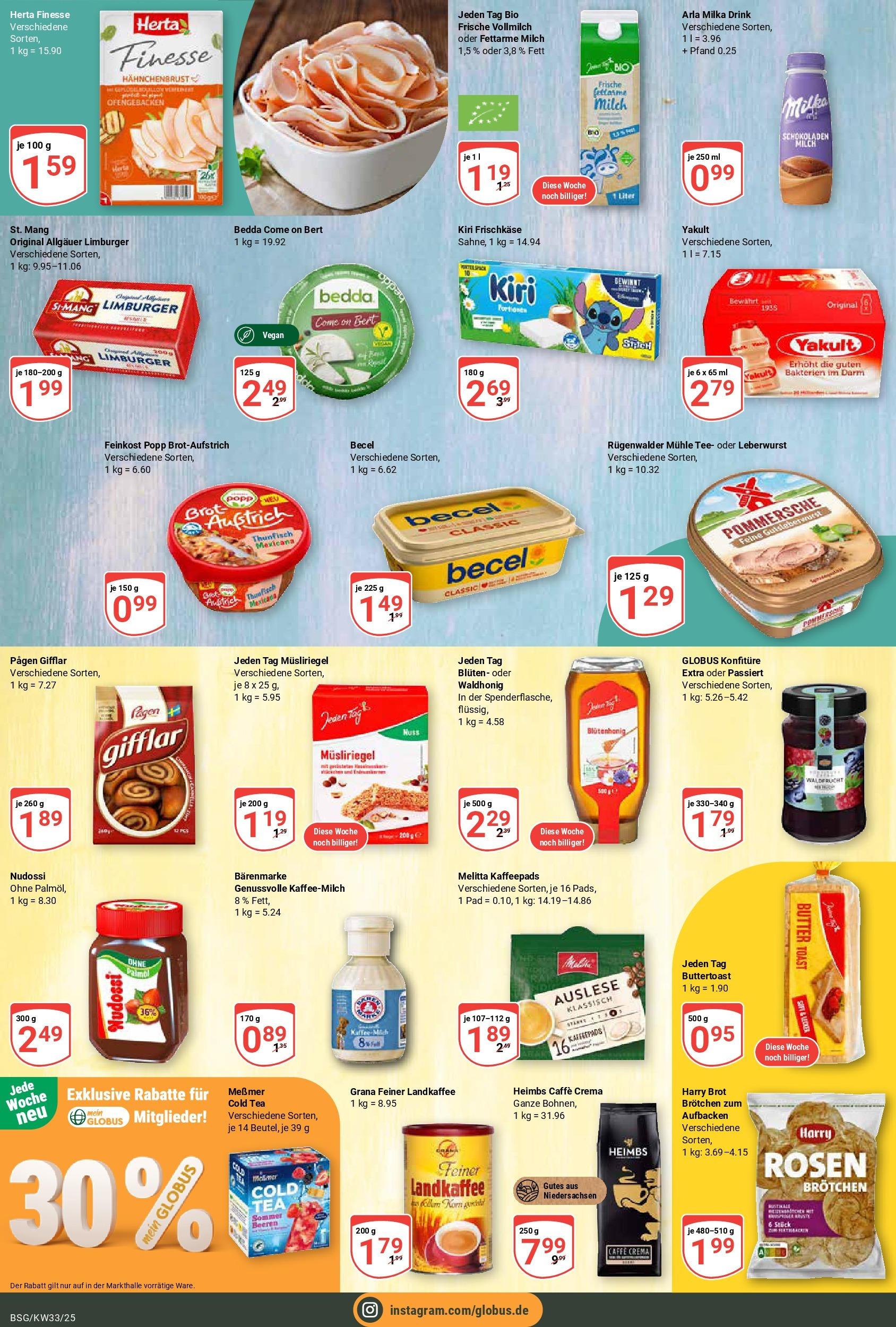 Globus prospekt Braunschweig	 (ab 11.08.2025) » Angebote online | Seite: 7 | Produkte: Melitta, Toast, Brot, Tee