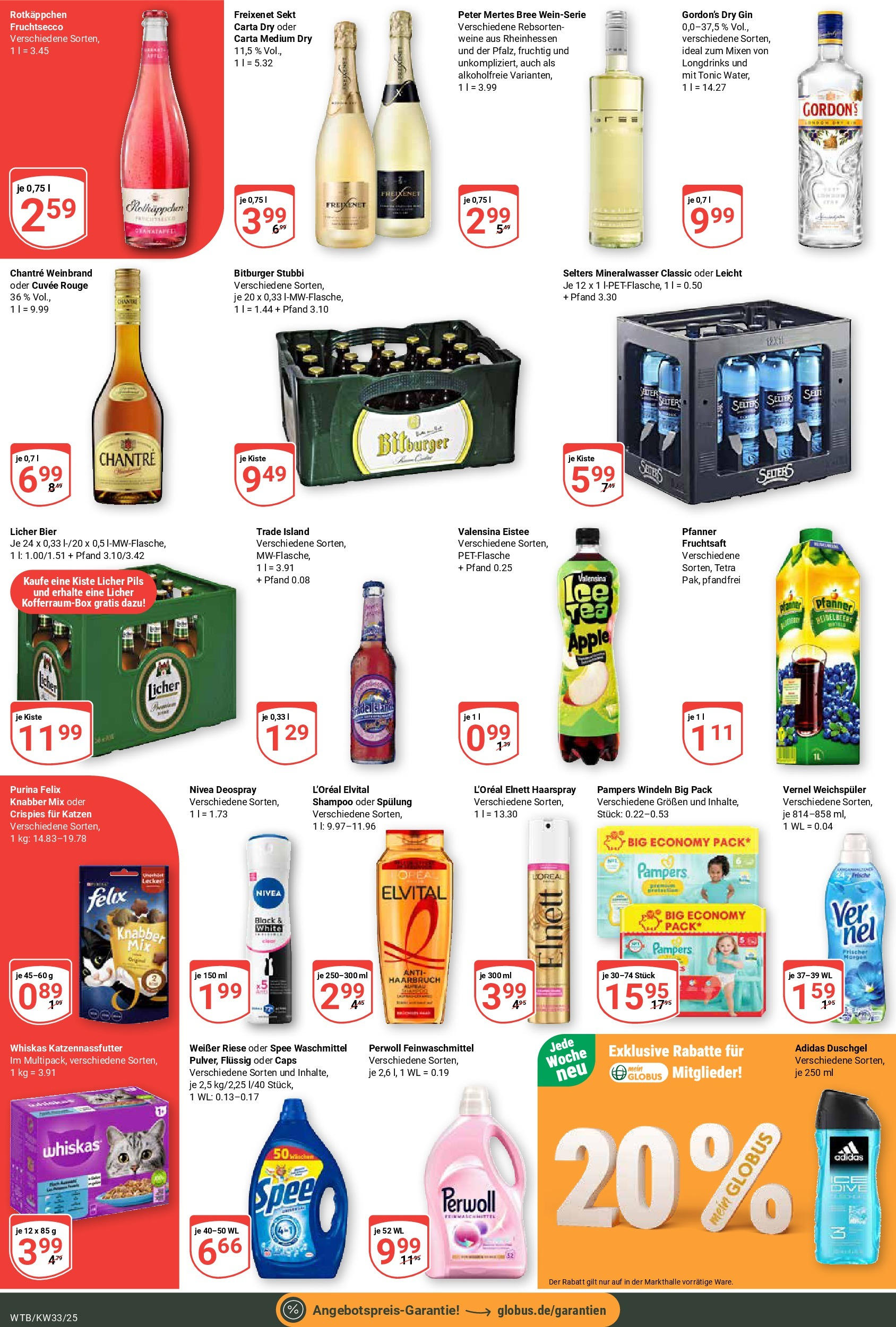 Globus prospekt Wächtersbach	 (ab 11.08.2025) » Angebote online | Seite: 9 | Produkte: Bier, Fruchtsecco, Duschgel, Fruchtsaft