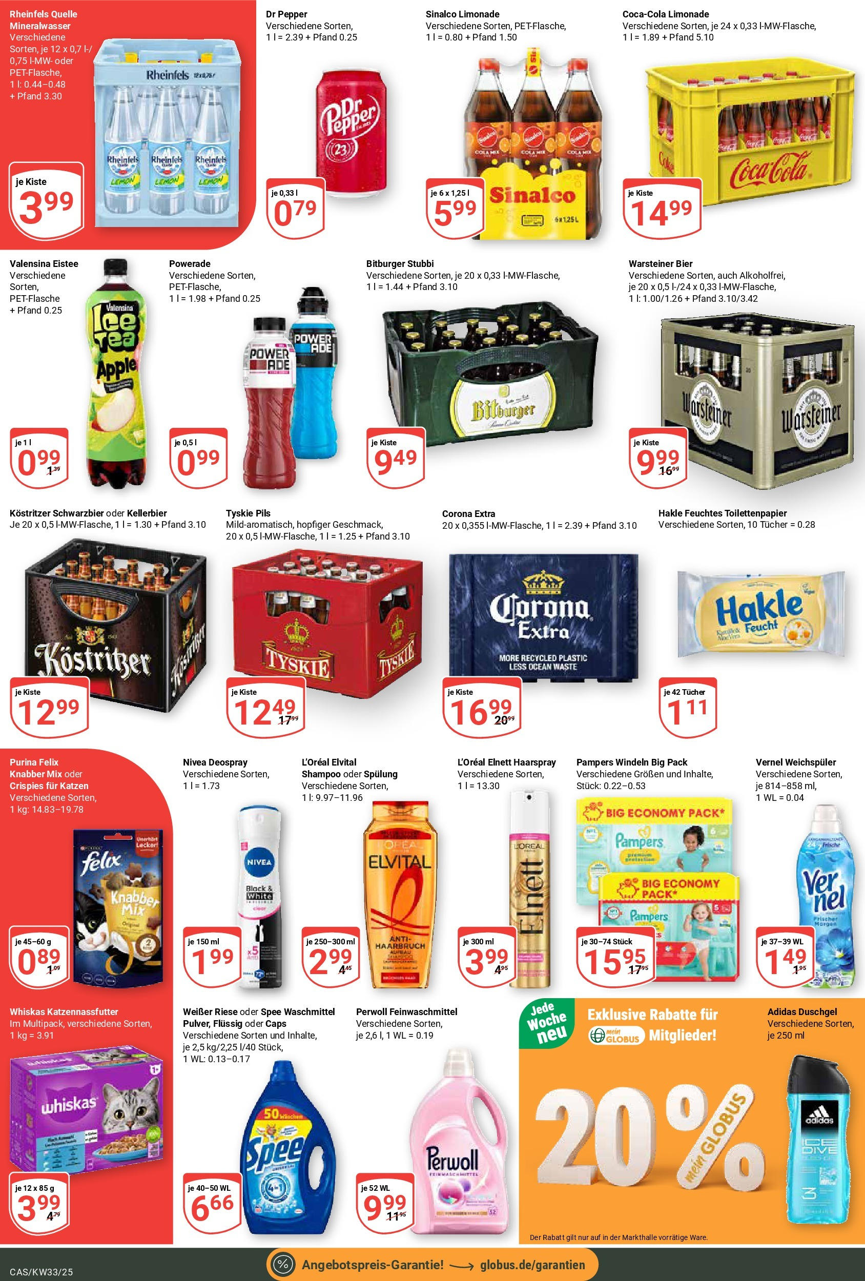 Globus prospekt Castrop-Rauxel	 (ab 11.08.2025) » Angebote online | Seite: 5 | Produkte: Tyskie, Cola, Weichspüler, Deospray