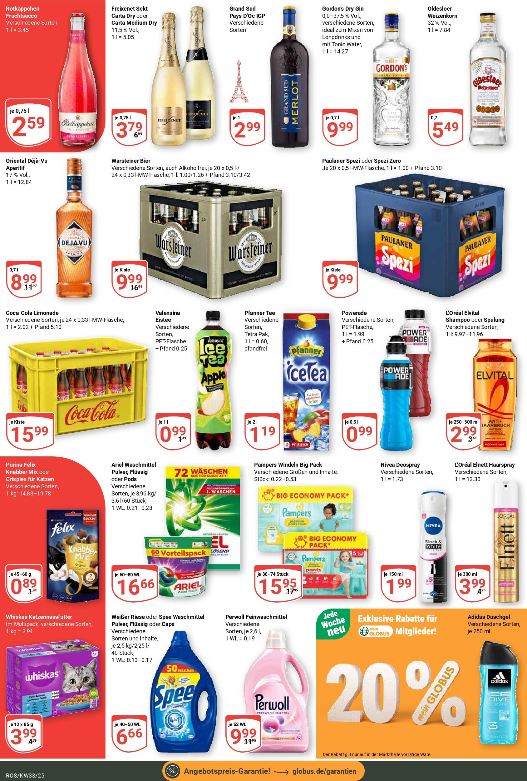 Globus prospekt Lambrechtshagen	 (ab 11.08.2025) » Angebote online | Seite: 4 | Produkte: Merlot, Pampers, Perwoll, Fruchtsecco