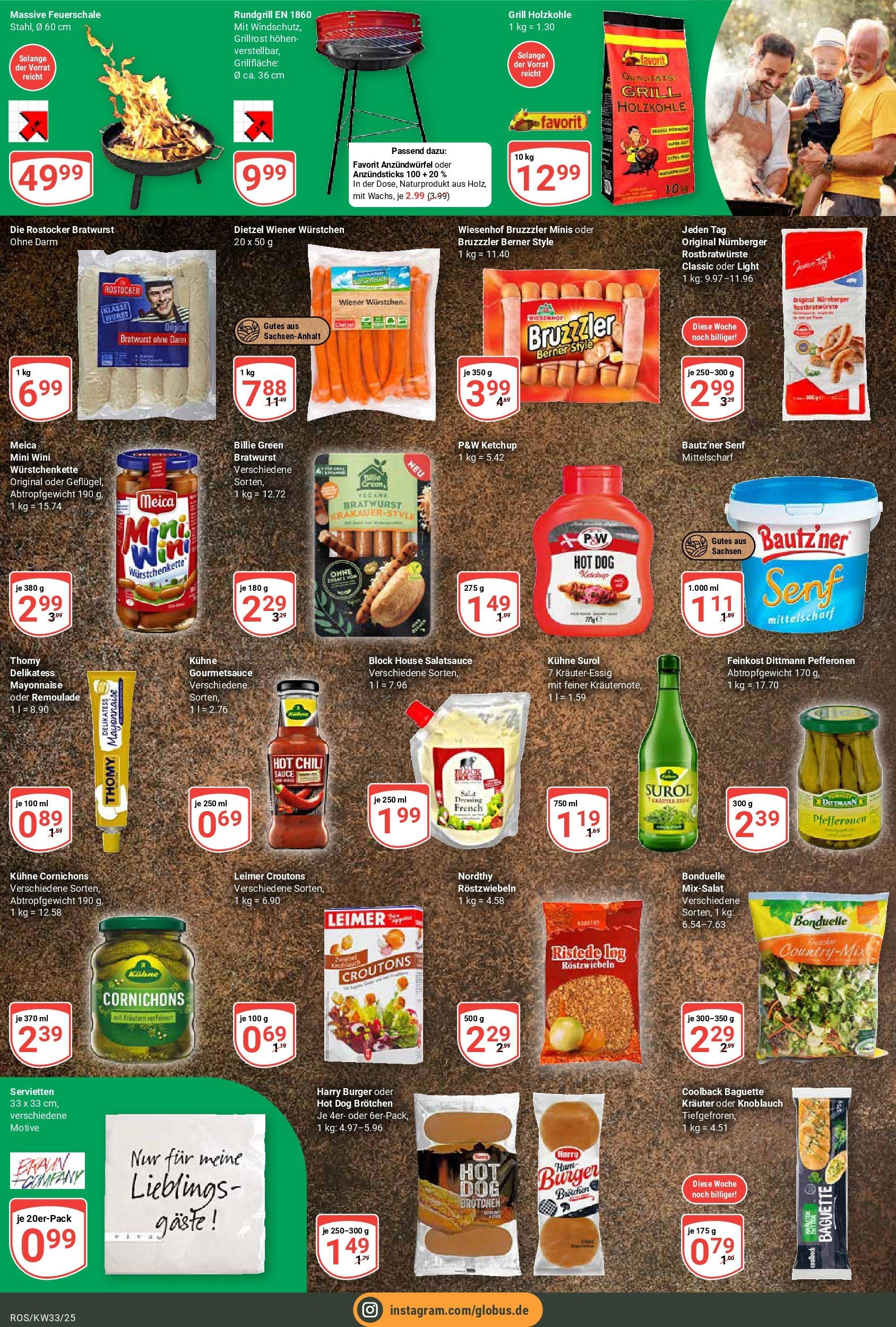 Globus prospekt Lambrechtshagen	 (ab 11.08.2025) » Angebote online | Seite: 16 | Produkte: Grill, Bratwurst, Dressing, Baguette