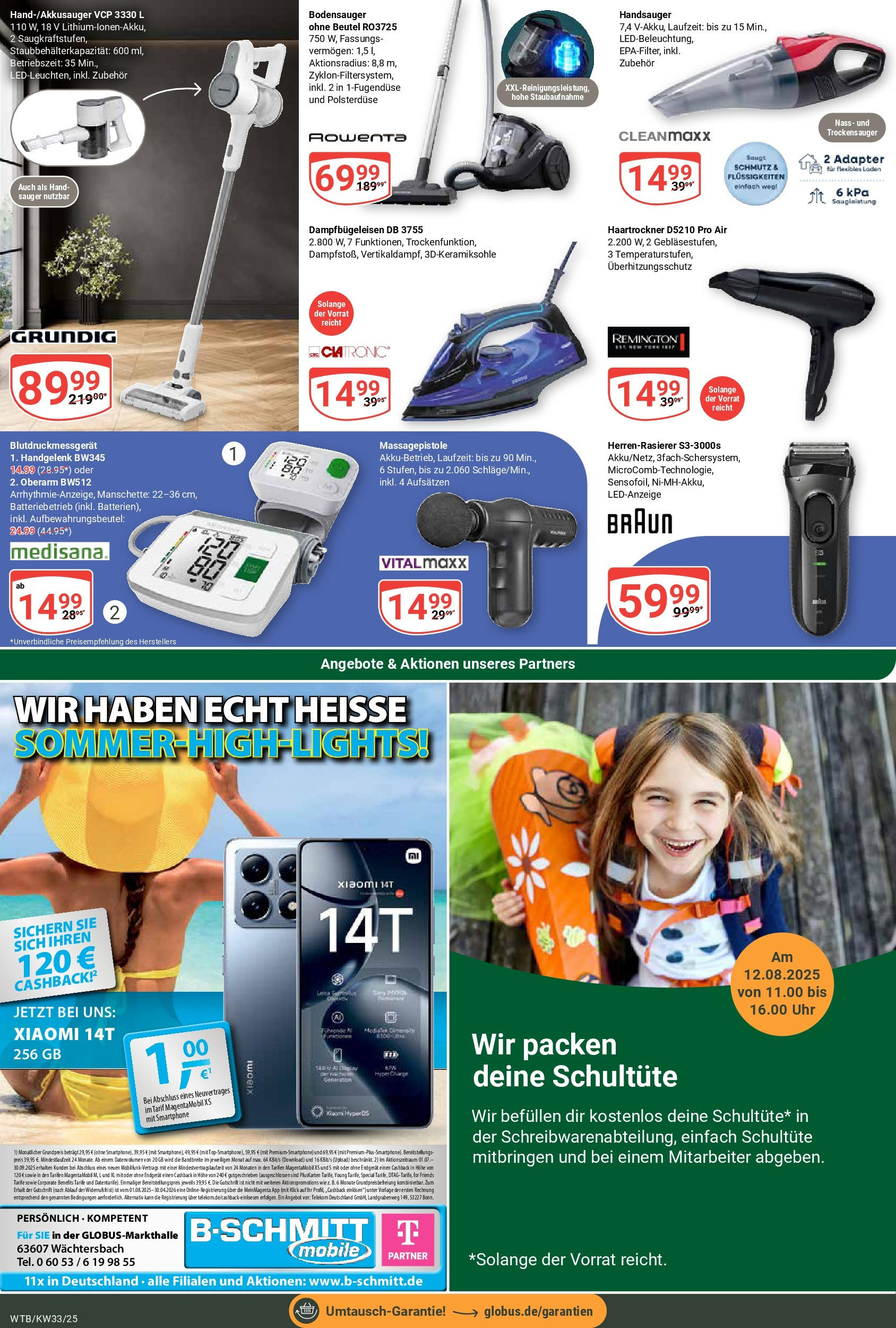 Globus prospekt Wächtersbach	 (ab 11.08.2025) » Angebote online | Seite: 25 | Produkte: Adapter, Haartrockner, Smartphone, Uhr