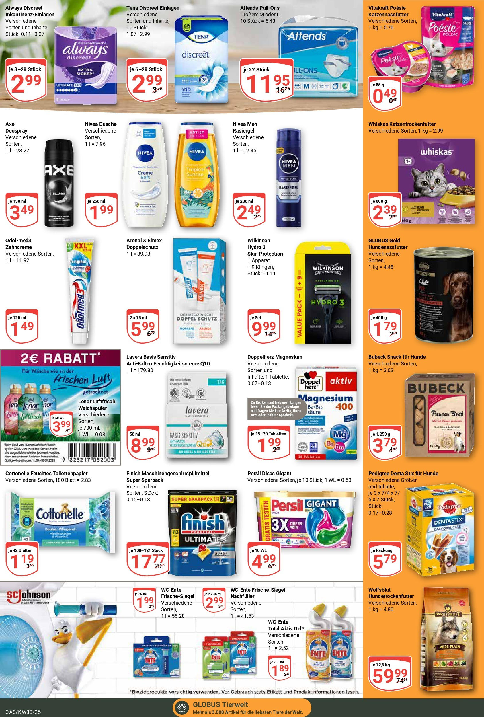 Globus prospekt Castrop-Rauxel	 (ab 11.08.2025) » Angebote online | Seite: 18 | Produkte: Lenor, Creme, Weichspüler, Ente